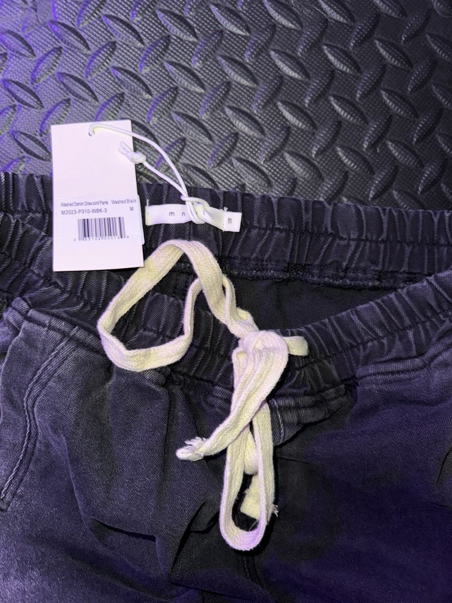 MNML MNML Washed Black Denim Drawcord Pants Size US 32 / EU 48 - 6 Thumbnail