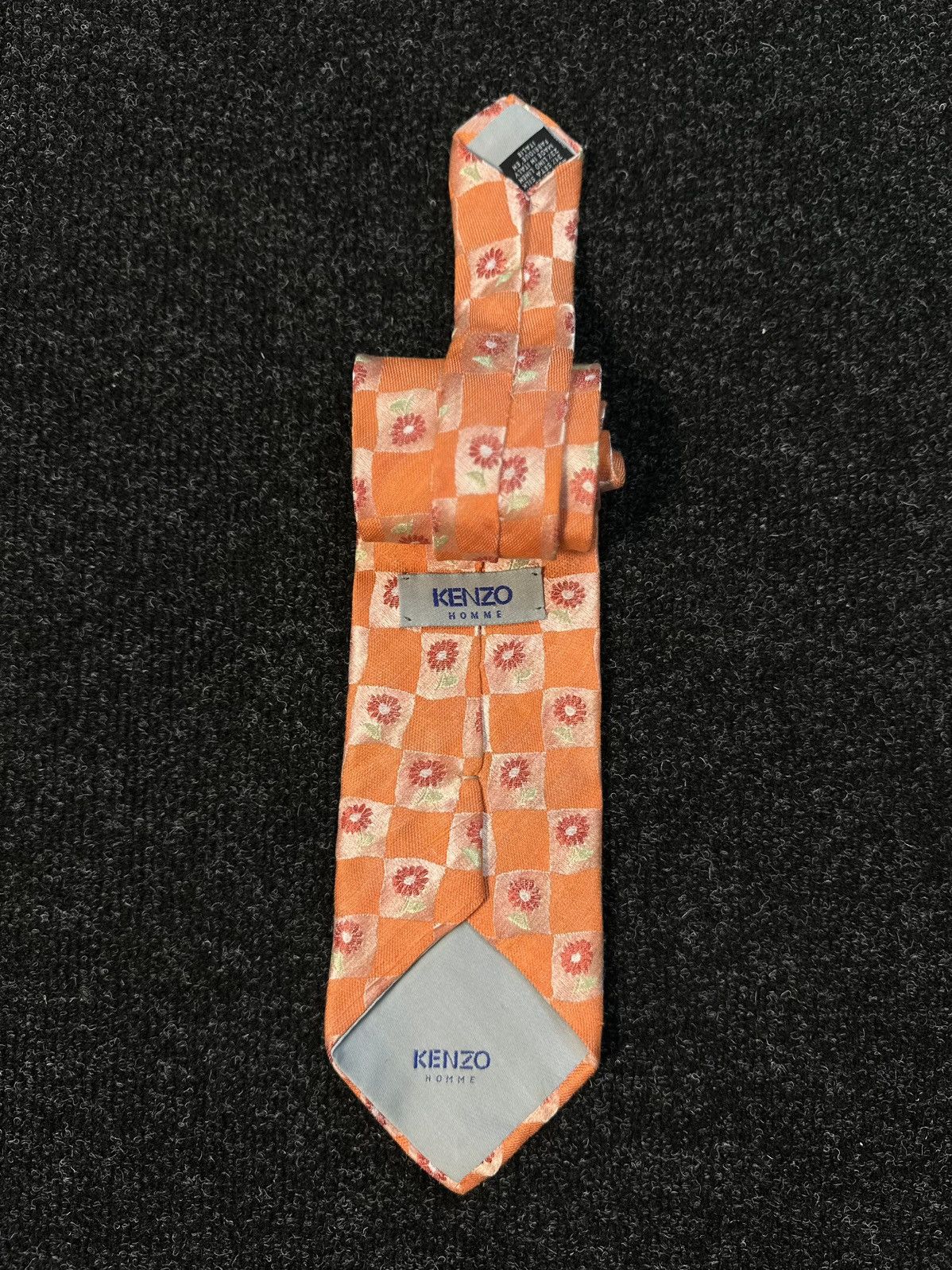 Kenzo Kenzo Orange Floral Silk Tie Made in Italy Vintage Size ONE SIZE - 2 Thumbnail