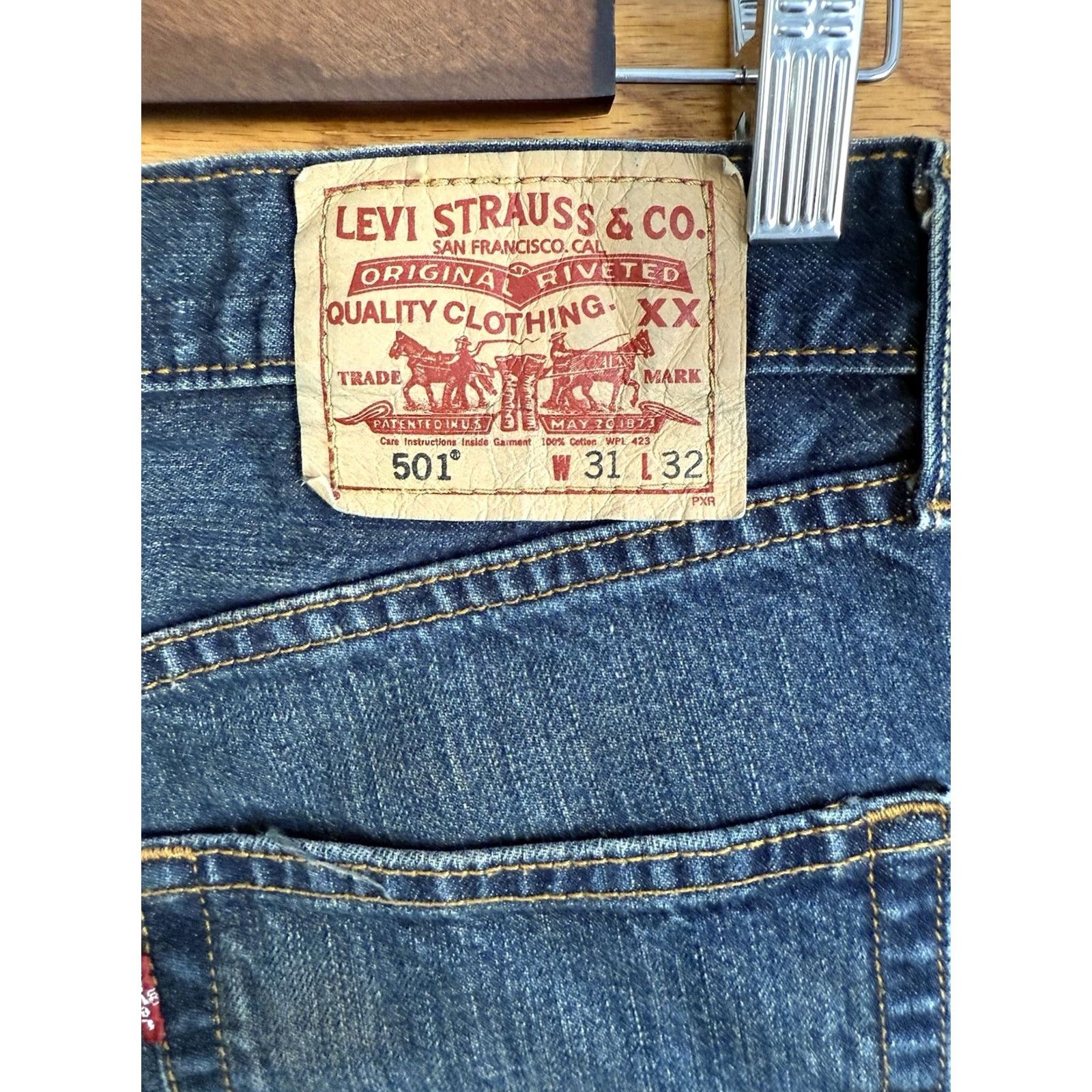 Levi's Levi's 501 Jeans - Dark Wash - 31x32 - Regular Fit - Denim - Button Closure - 5-Pocket - Blue - Men Size US 31 - 3 Thumbnail