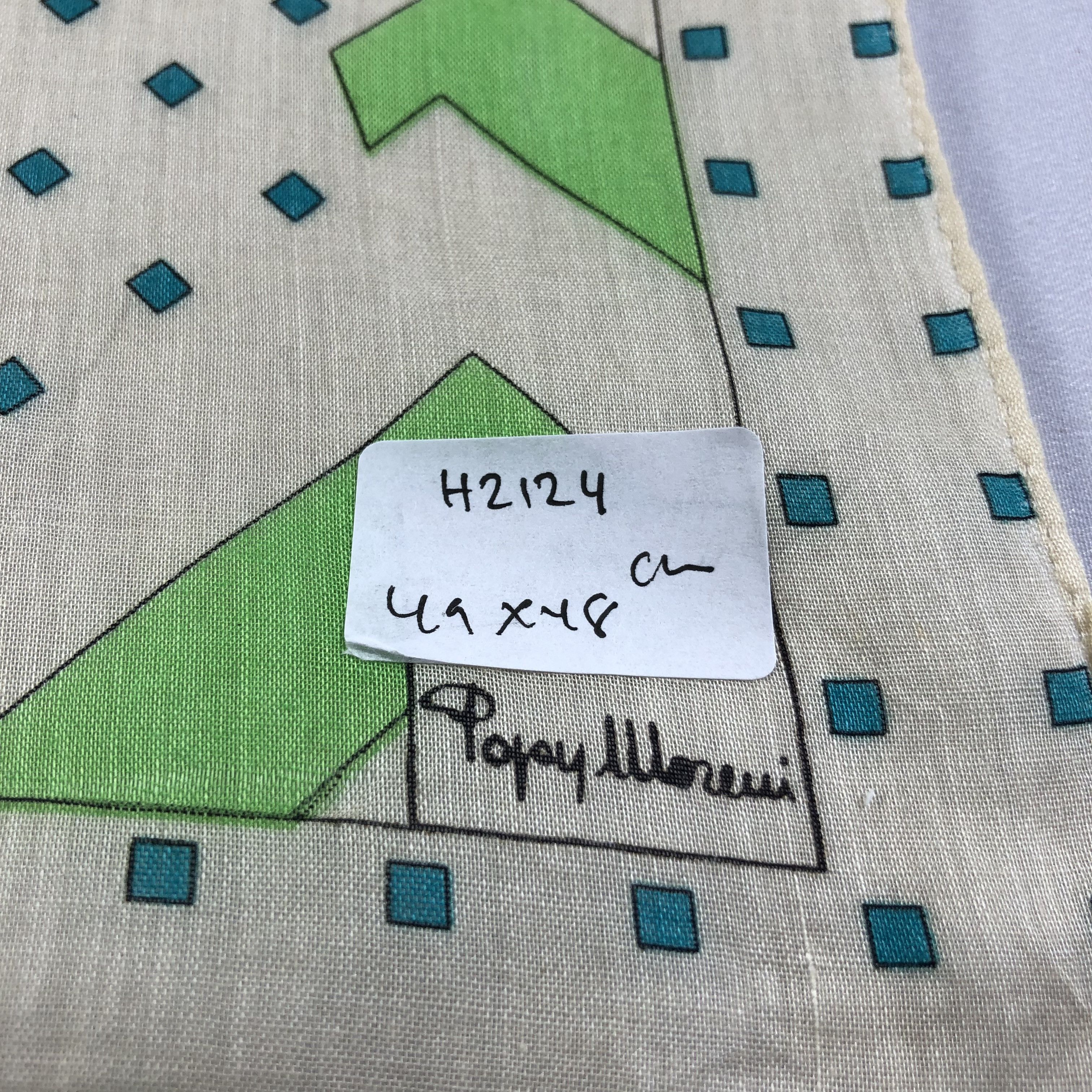 Vintage Poppy Moreni Abstract Handkerchief Neckerchief Bandana H2124 Size ONE SIZE - 8 Thumbnail