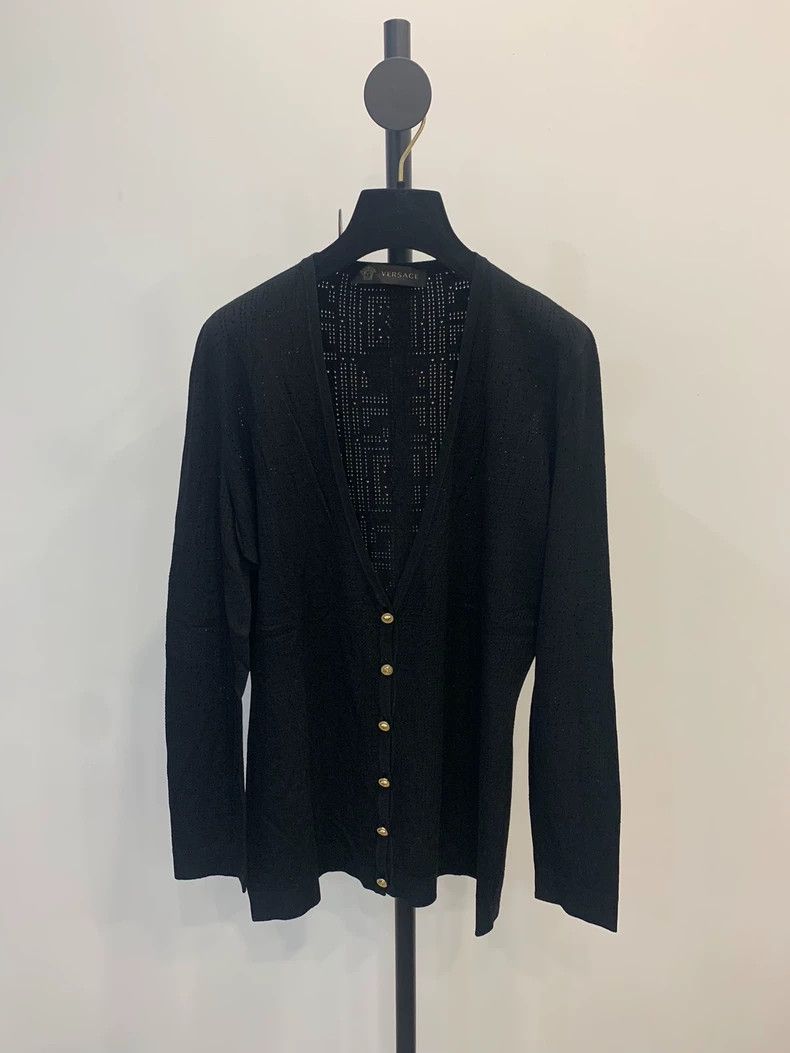 Versace Versace Women's cardigan V-neck openwork knitted vest Size S / US 4 / IT 40 - 1 Thumbnail