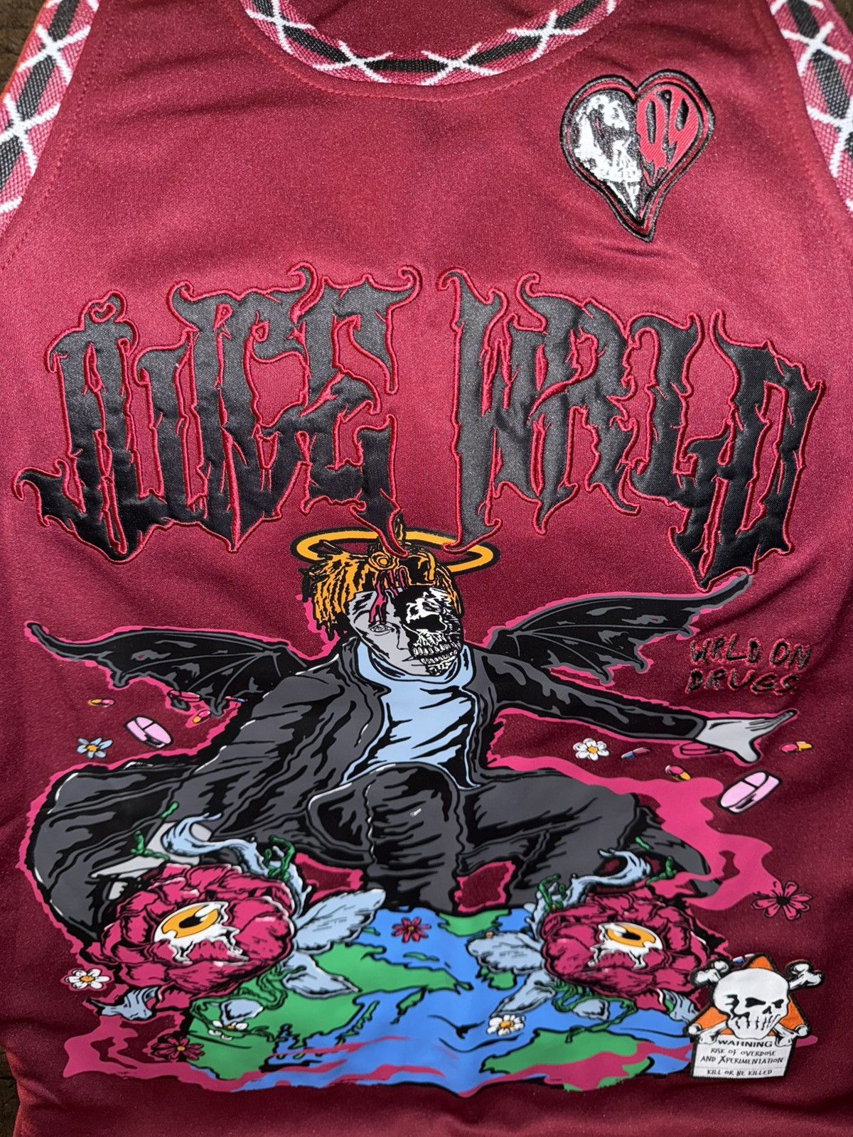Rap Tees Brand X “Juice Wrld 999” basketball jersey maroon NEW w/tags Size US M / EU 48-50 / 2 - 9 Thumbnail