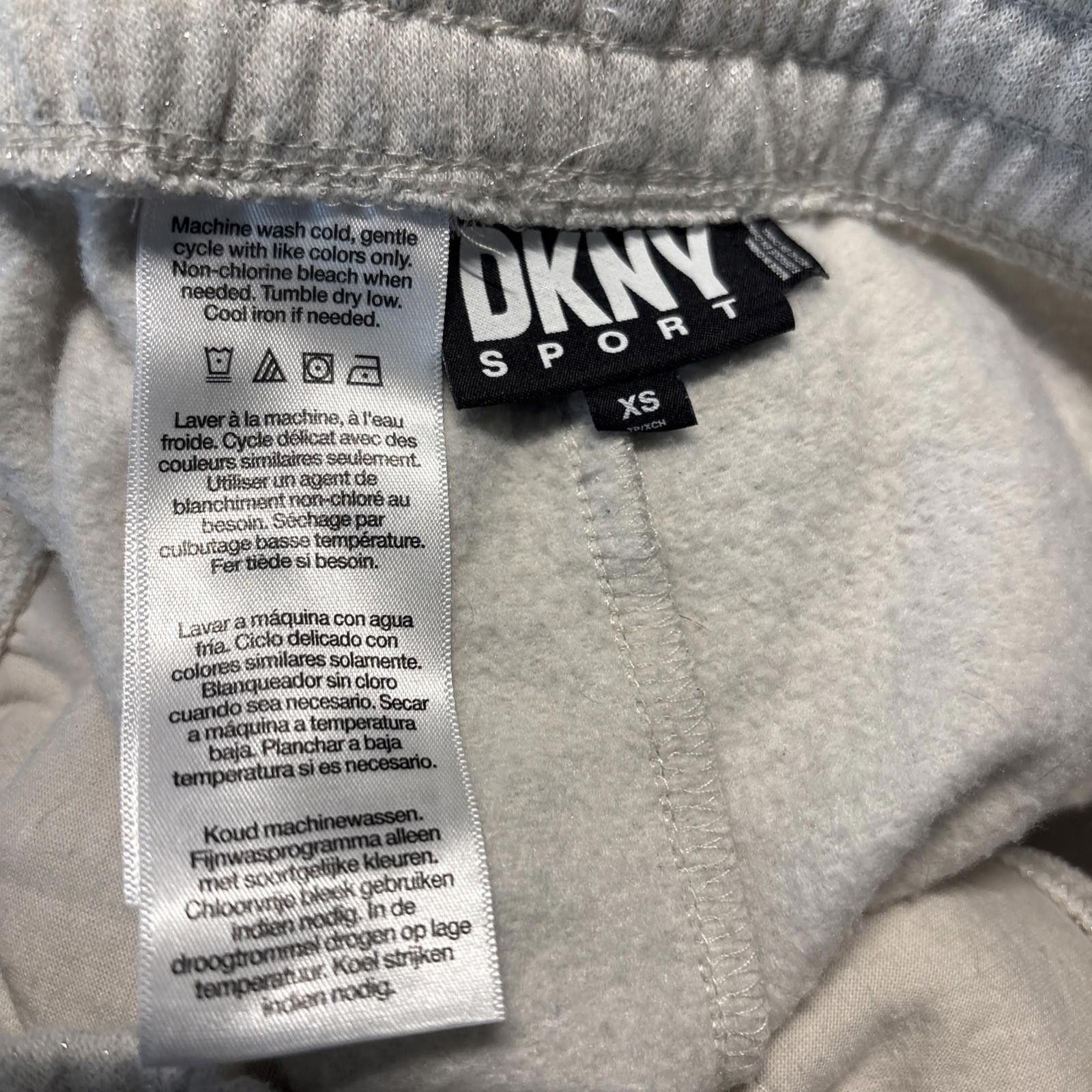 DKNY DKNY Women Sparkle Drawstring Fleece Sweatpants XS Size 26" / US 2 / IT 38 - 3 Thumbnail
