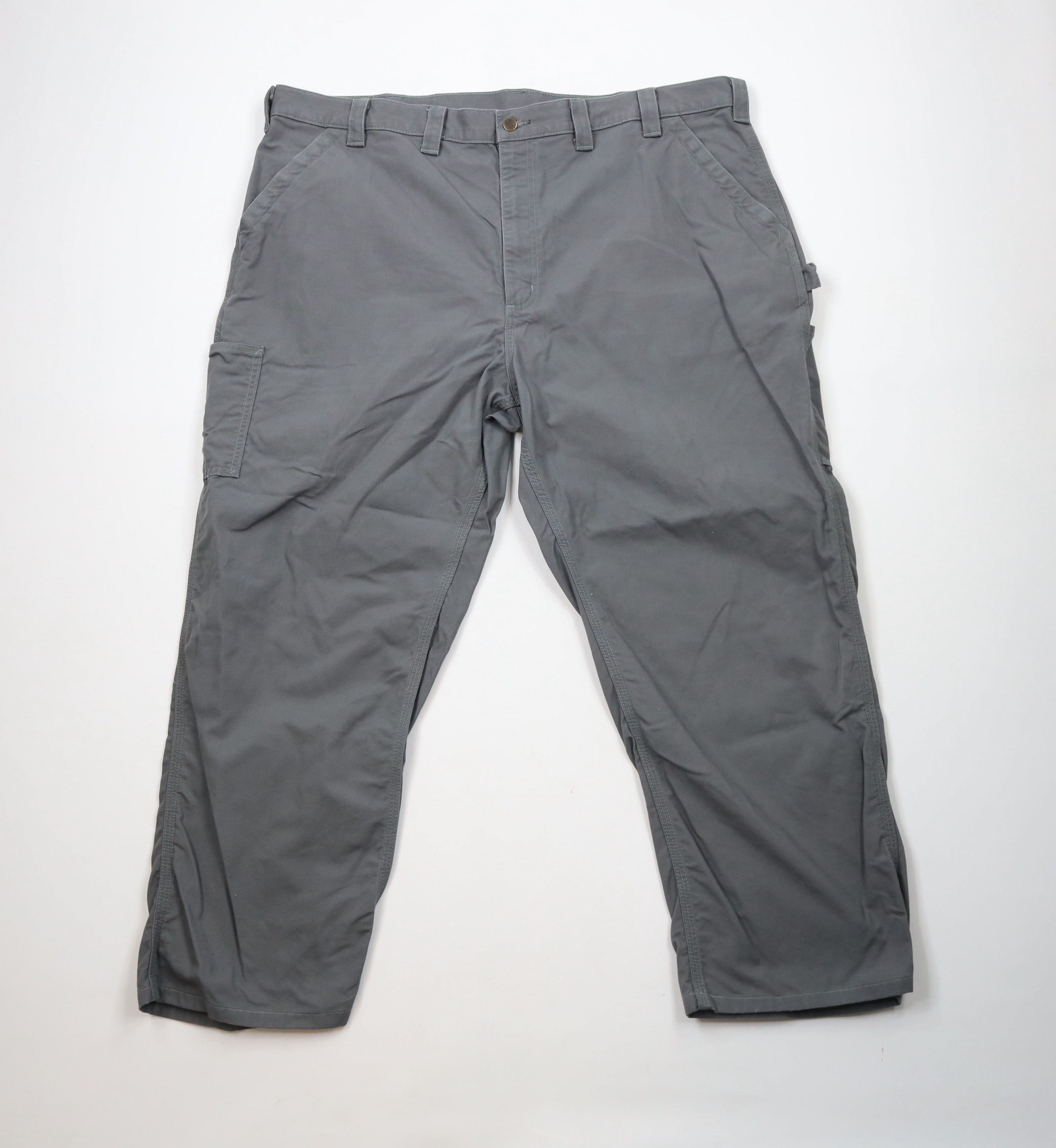 Vintage Y2K Carhartt Canvas Wide Leg Dungaree Pants Gray