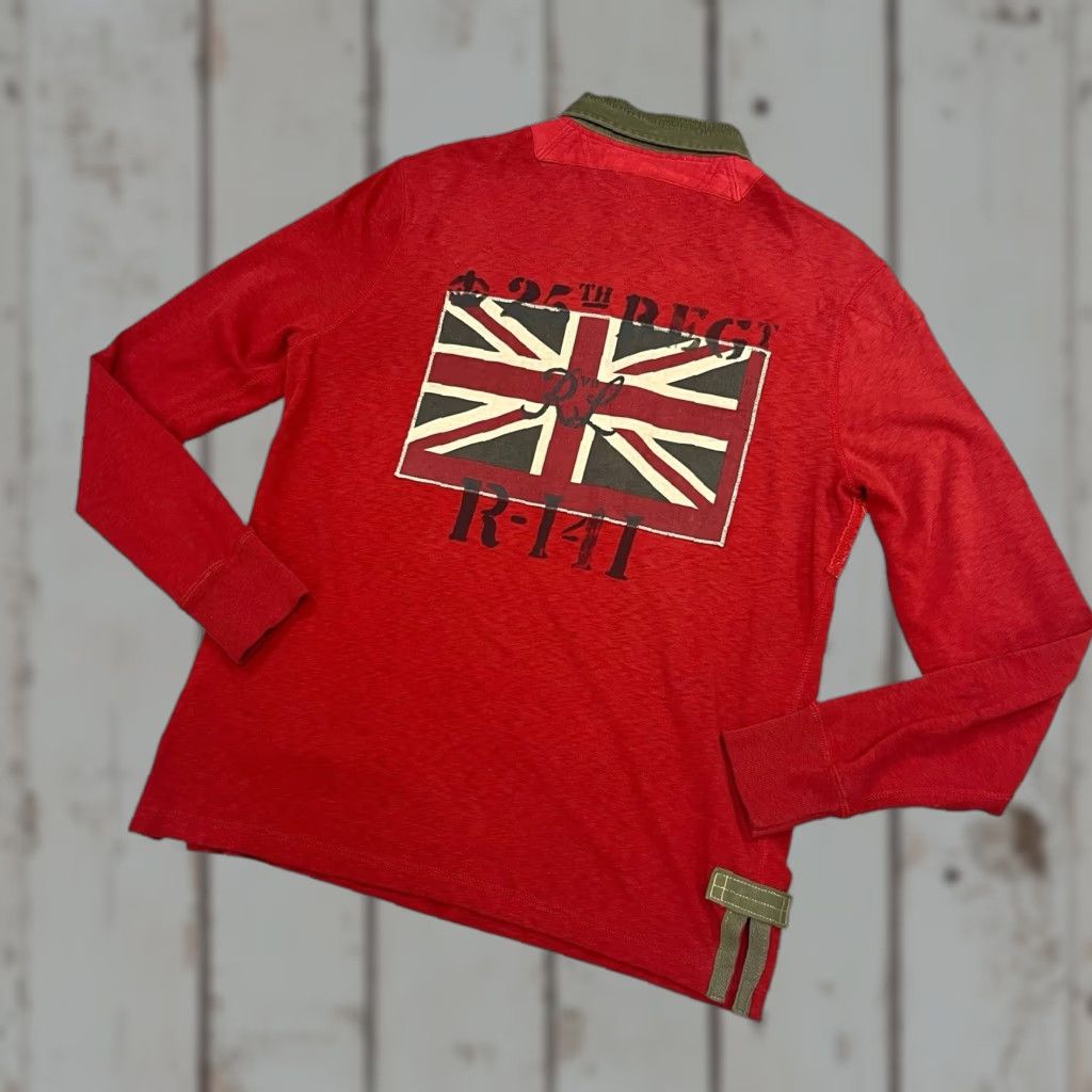 Polo Ralph Lauren VINTAGE Polo Ralph Lauren Union Jack UK English Military Long Sleeve Polo Shirt M Green Size Medium Casual Mens Size US M / EU 48-50 / 2 - 1 Thumbnail
