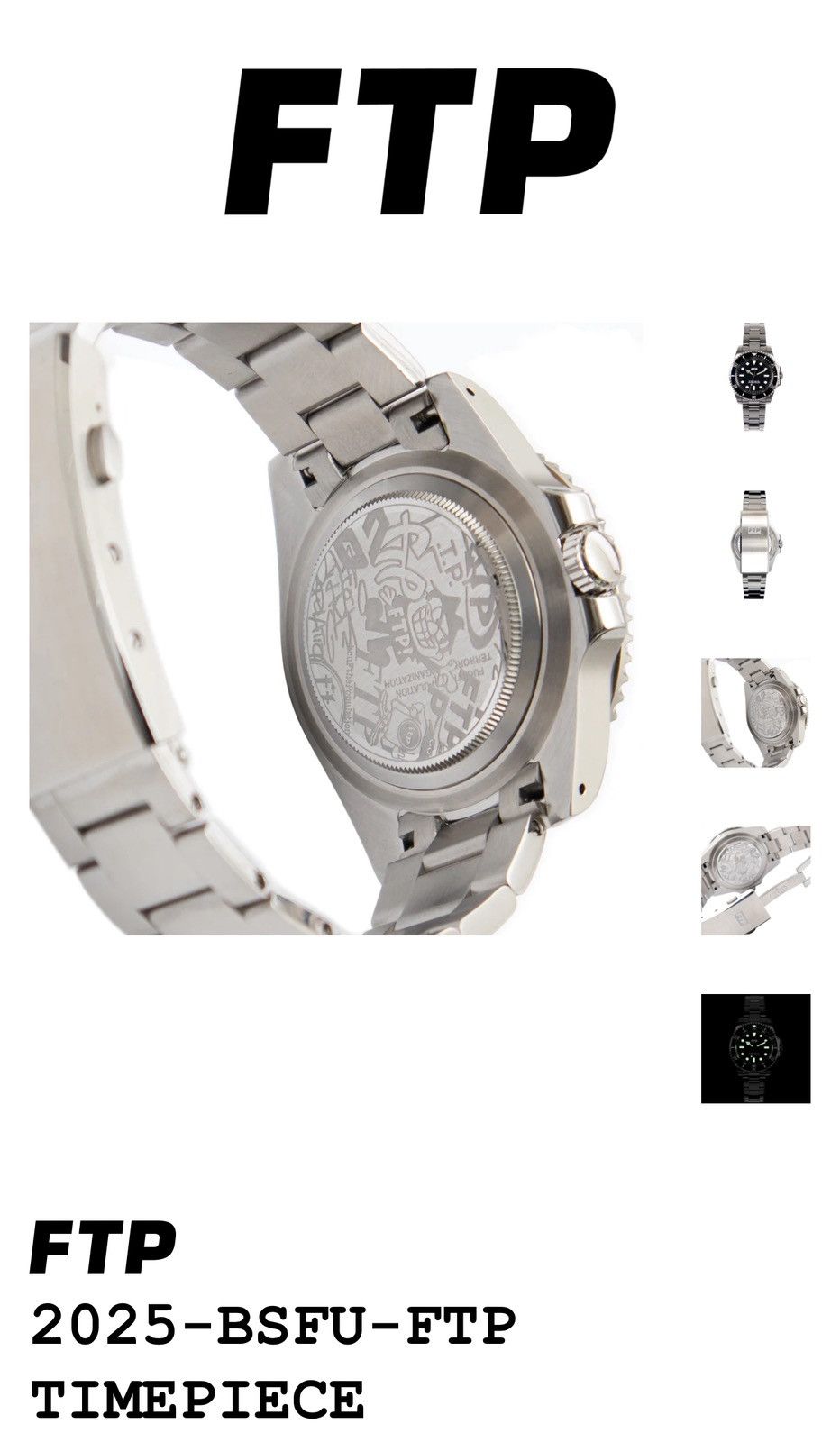 Fuck The Population FTP movement time piece 2025 bsfu ftp DS. Sealed Size ONE SIZE - 14 Thumbnail