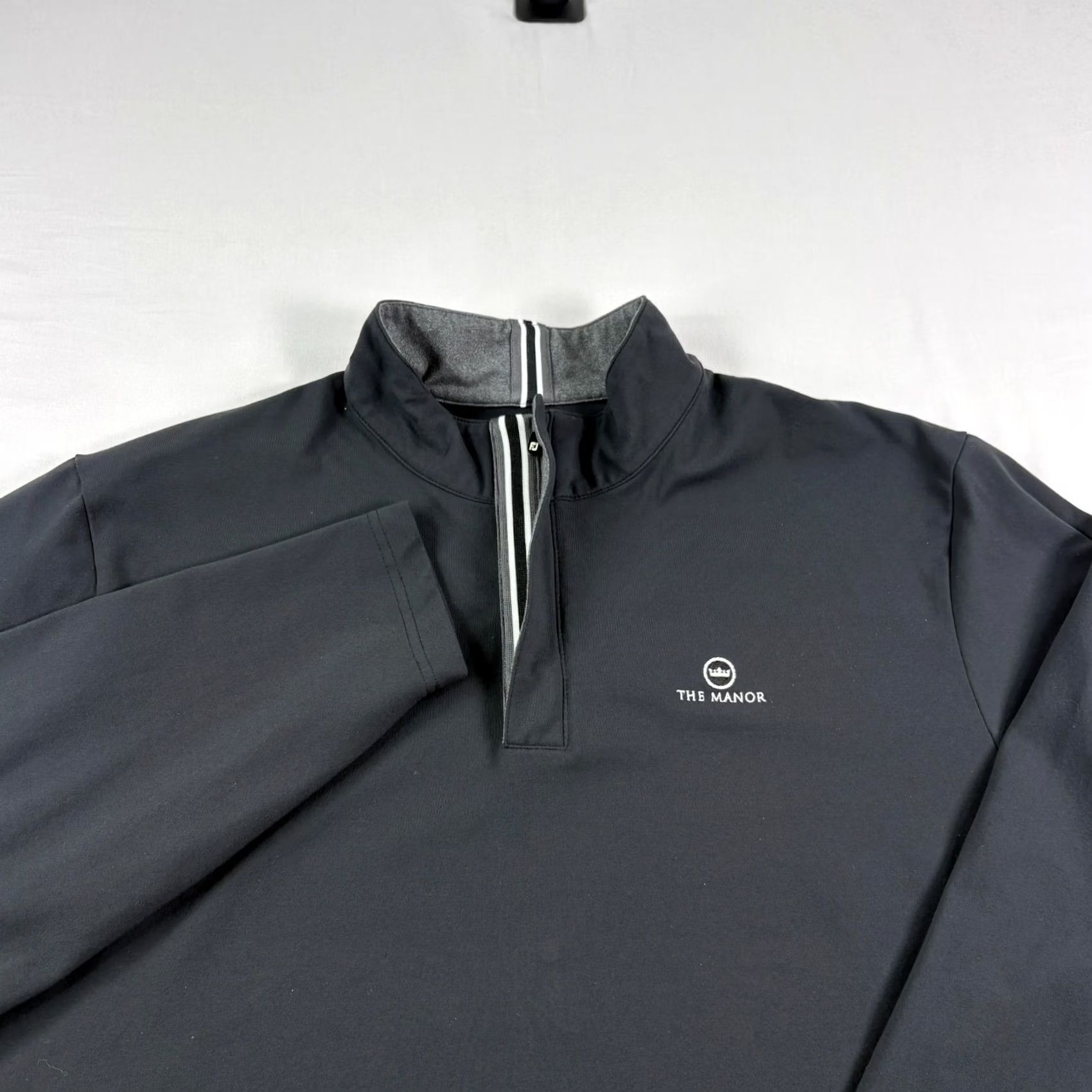 Footjoy FootJoy Mens 2XL Black Stretch Jersey 1/4 Zip Golf Pullover The Manor Shirt Pullover Long Sleeve Mock Neck Casual Activewear Logo Size US XXL / EU 58 / 5 - 2 Thumbnail