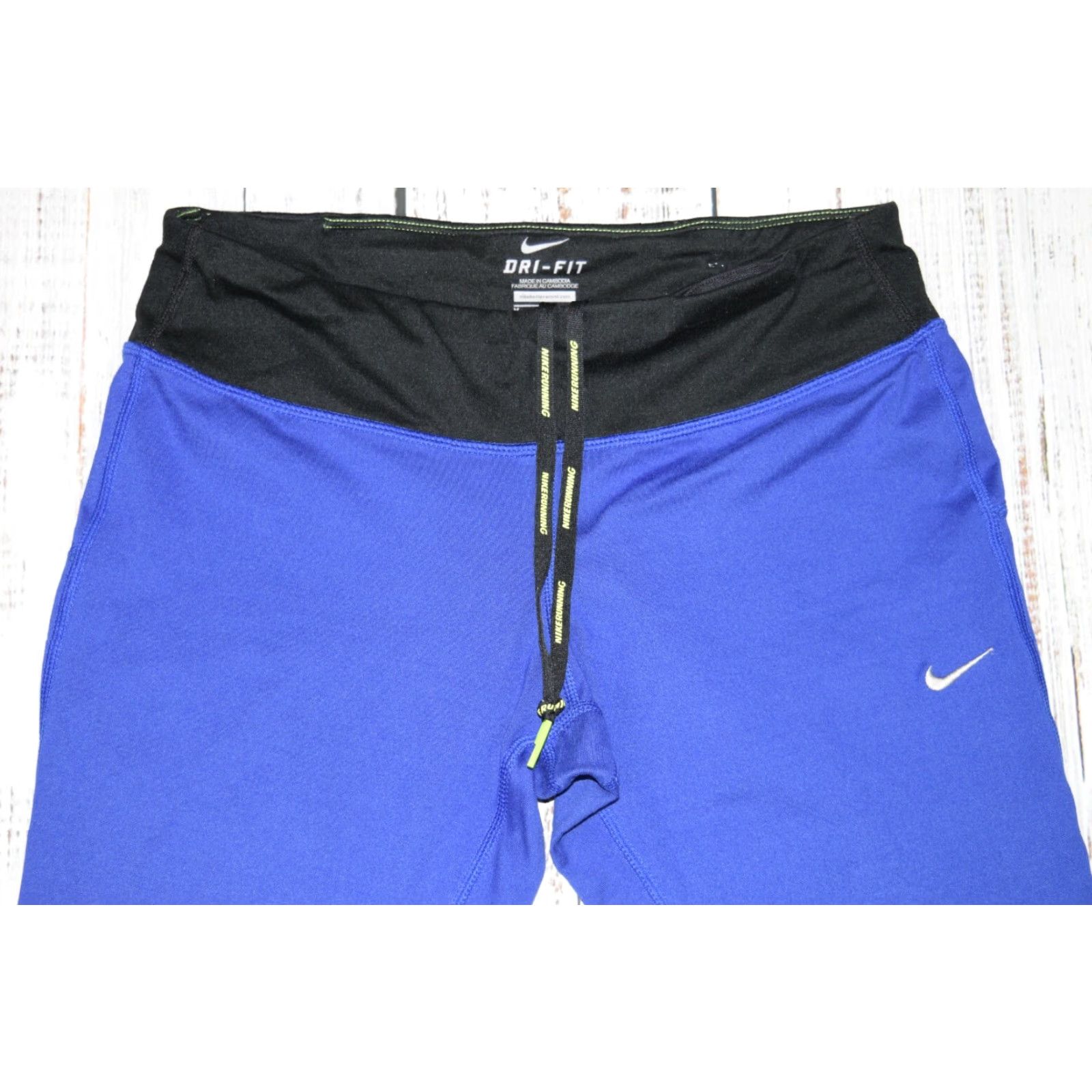 Nike NIKE Dri-FIT Epic Run Crop Tight Pants Running Athleisure Women's M Purple Cropped Inseam 22 Pockets Size 32" / US 10 / IT 46 - 2 Thumbnail