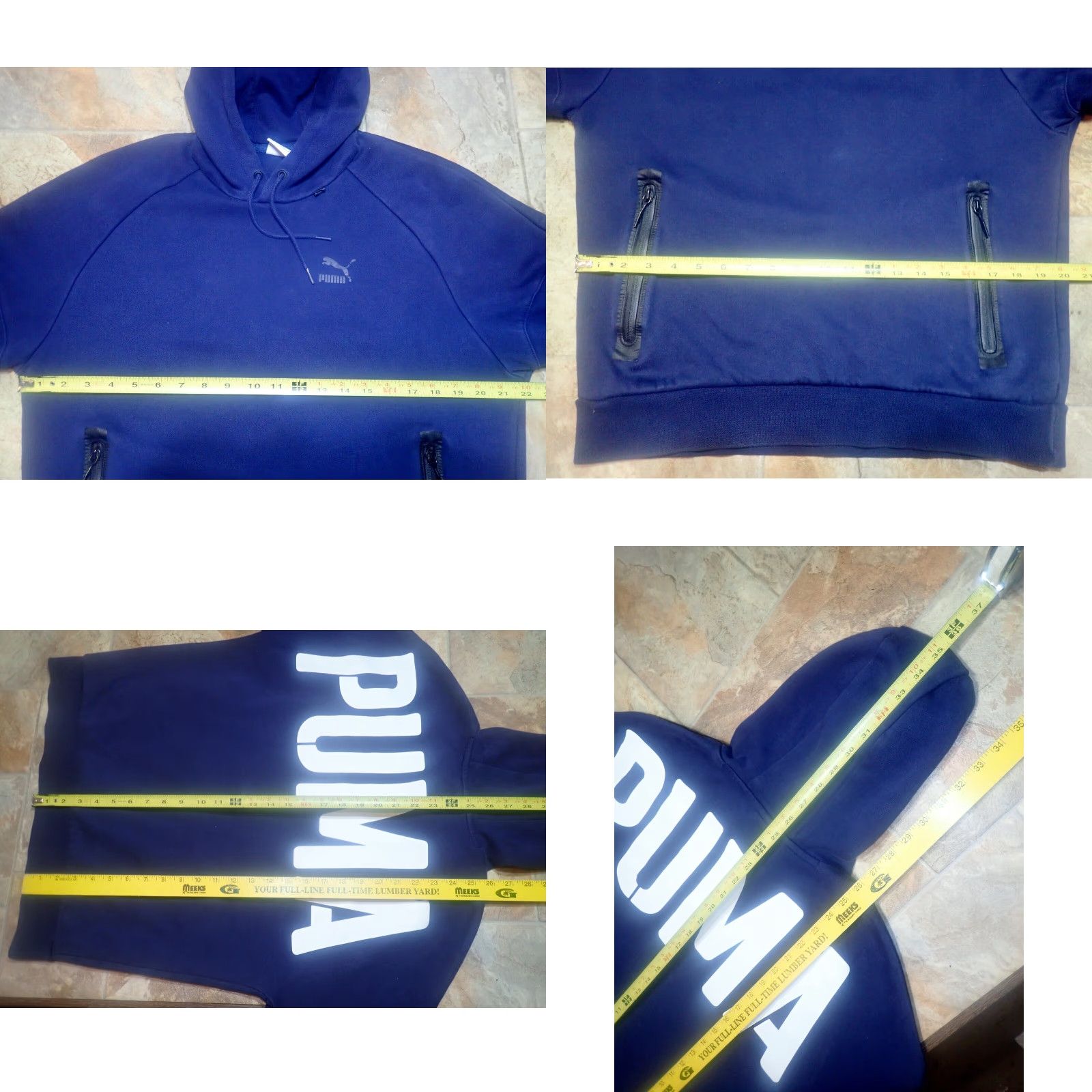 Puma VINTAGE PUMA Navy Blue Huge Spell Out Logo Pullover Hoodie Sweatshirt Mens M Navy Pullover Hoodie Logo 90s/2000s Mens Clothing Size US M / EU 48-50 / 2 - 8 Thumbnail