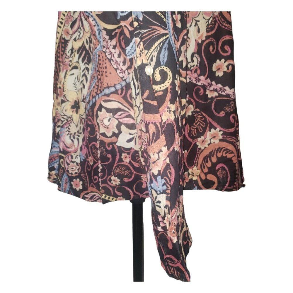 Lucky Brand CT247 Lucky Brand Ladies Brown Floral Long Sleeve Shirt XL Size XL / US 12-14 / IT 48-50 - 5 Thumbnail