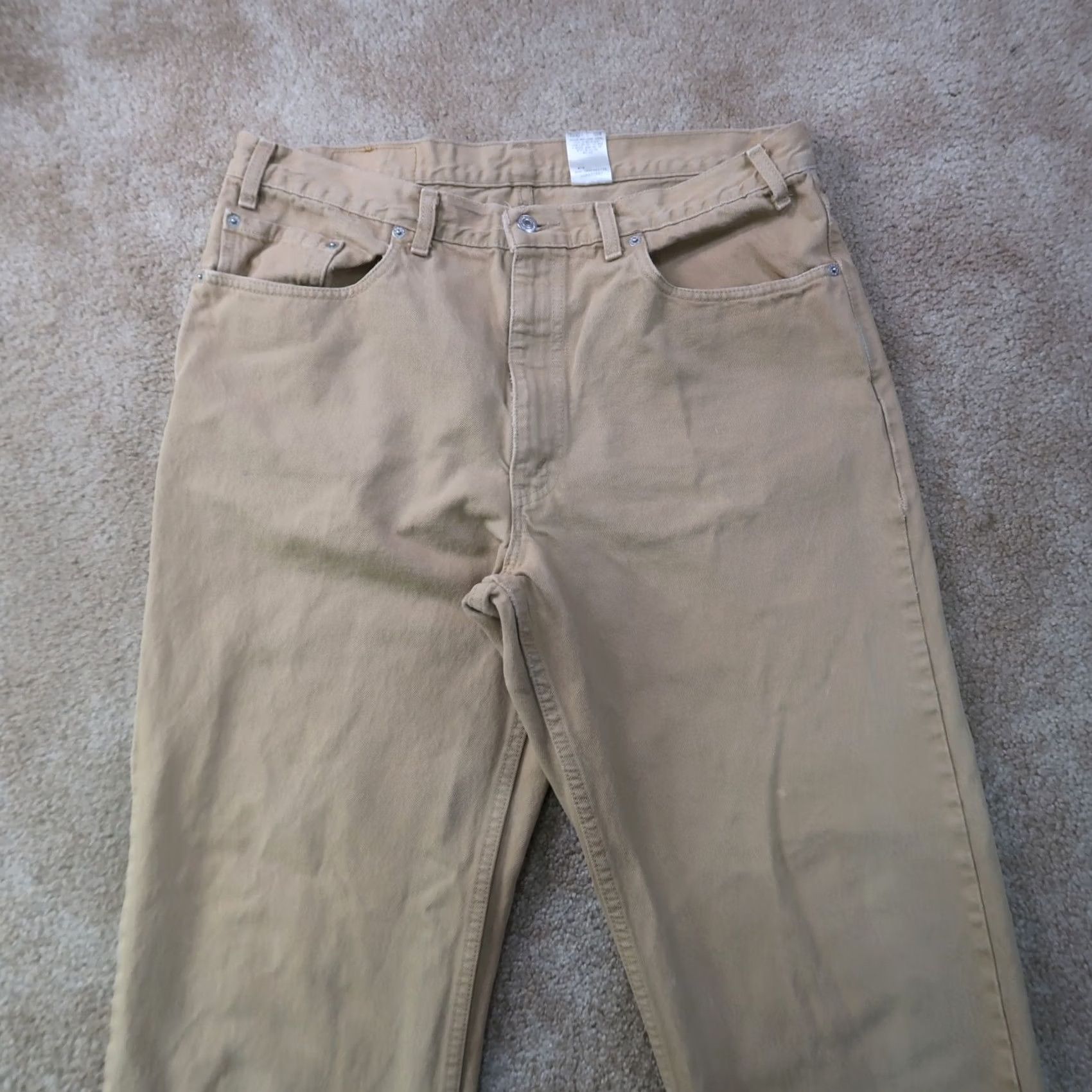 Levi's VINTAGE Levi's 550 Jeans Men 38x34 Beige Denim Made in USA Relaxed Straight 5-Pocket Belt Loops Zipper Vintage Mens Jeans Size US 38 / EU 54 - 2 Thumbnail
