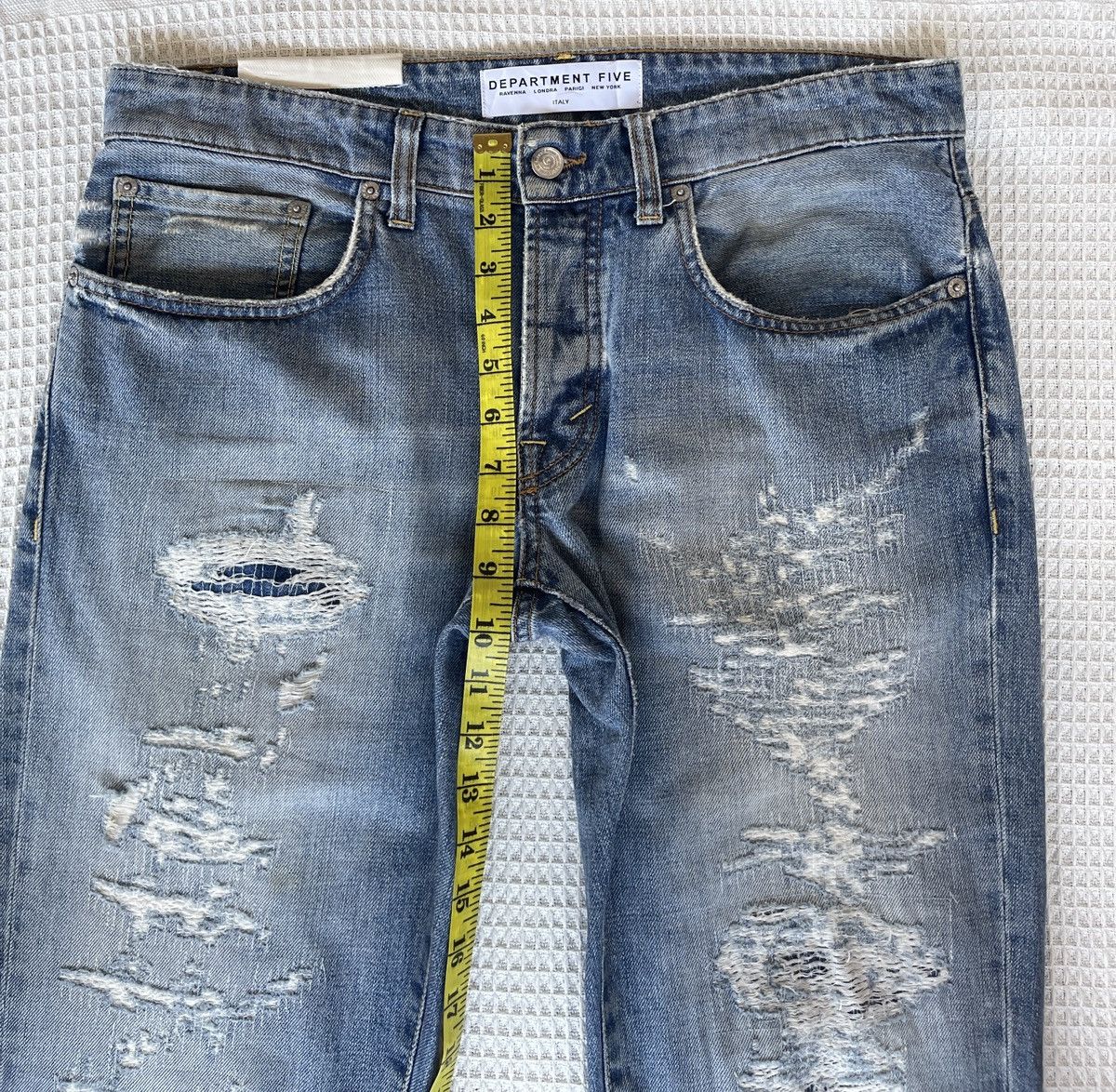 DEPARTMENT5 Thrashed🔥DEPARTMENT 5🔥Scab Distressed Light Wash Denim Size US 34 / EU 50 - 5 Thumbnail