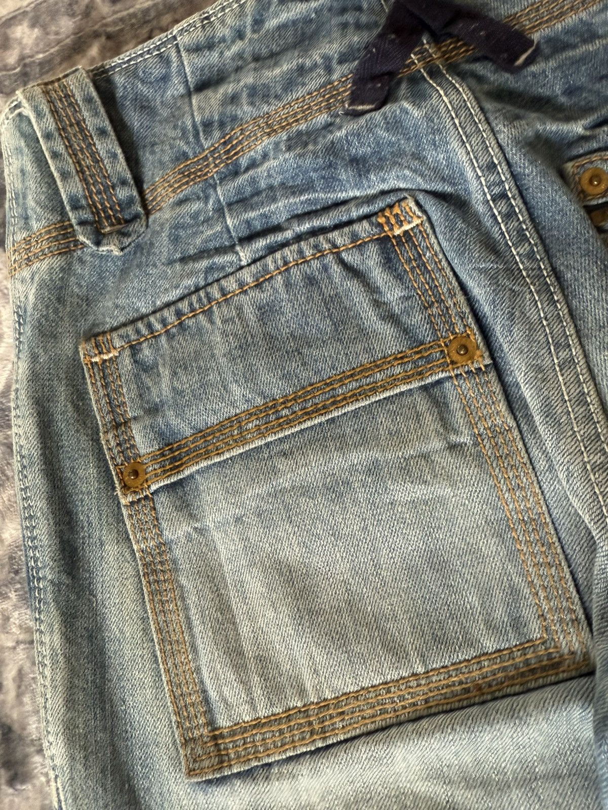Japanese Brand Kooks & Phellica Flared Tribal Waist Skull Emblem Jeans Size US 28 / EU 44 - 21 Thumbnail