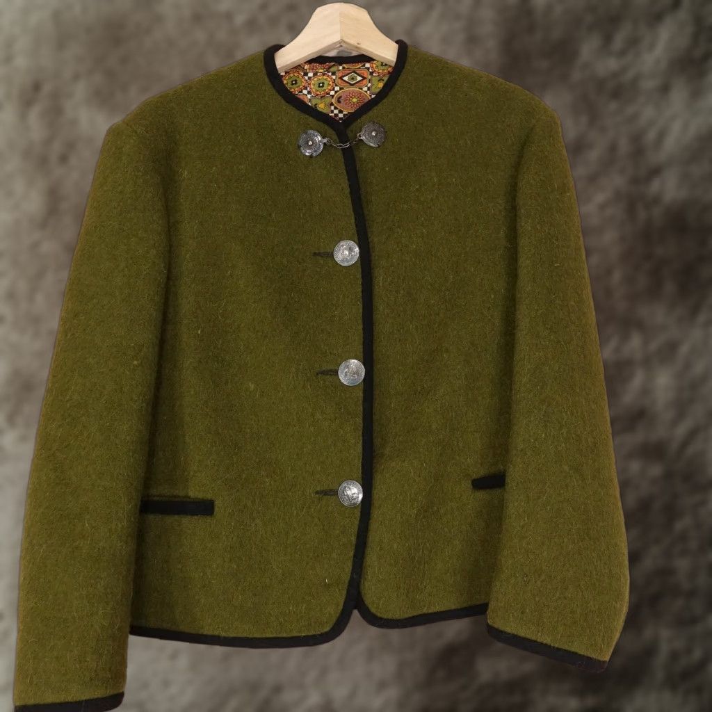 Vintage VINTAGE Carroll Reed Jacket Women Olive Green Boiled Wool ...