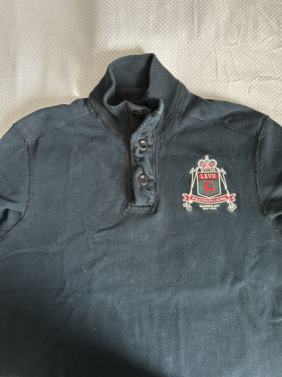 Polo Ralph Lauren Vintage Ralph Lauren Black Jersey with Embroidered Crest Size US M / EU 48-50 / 2 - 2 Thumbnail