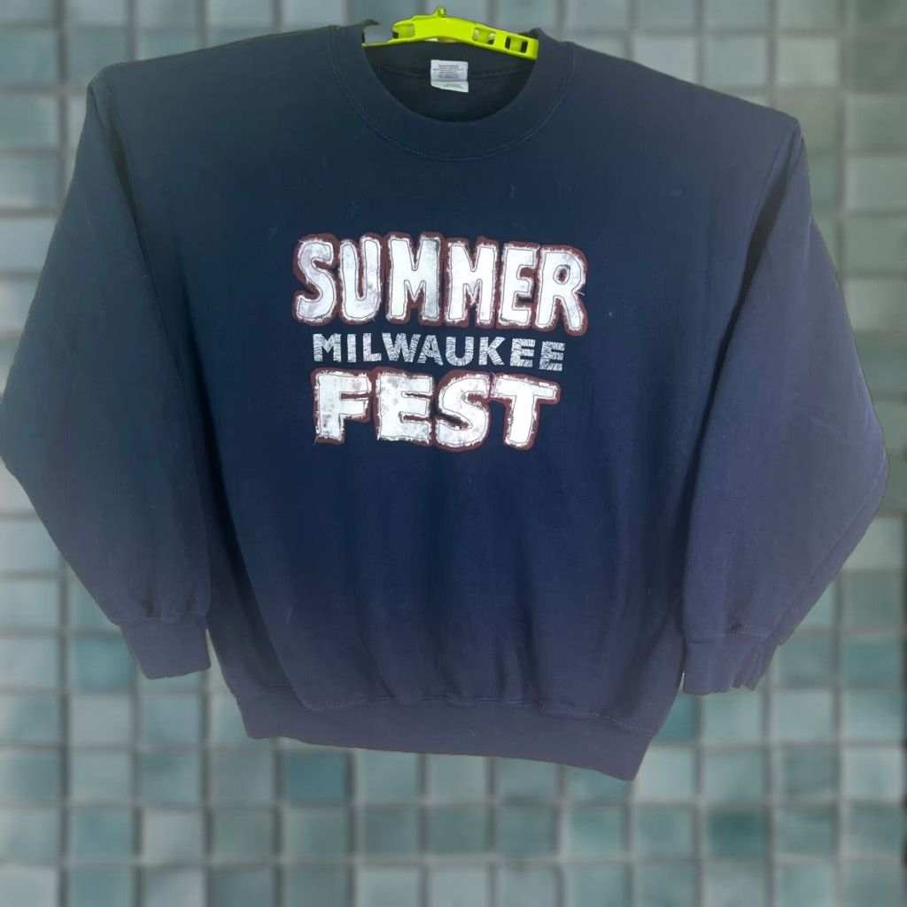 Gildan Gildan Sweatshirt Milwaukee Summerfest Blue Gildan Heavy Blend Adult L Crew Neck Graphic Print Unisex Size US L / EU 52-54 / 3 - 1 Thumbnail