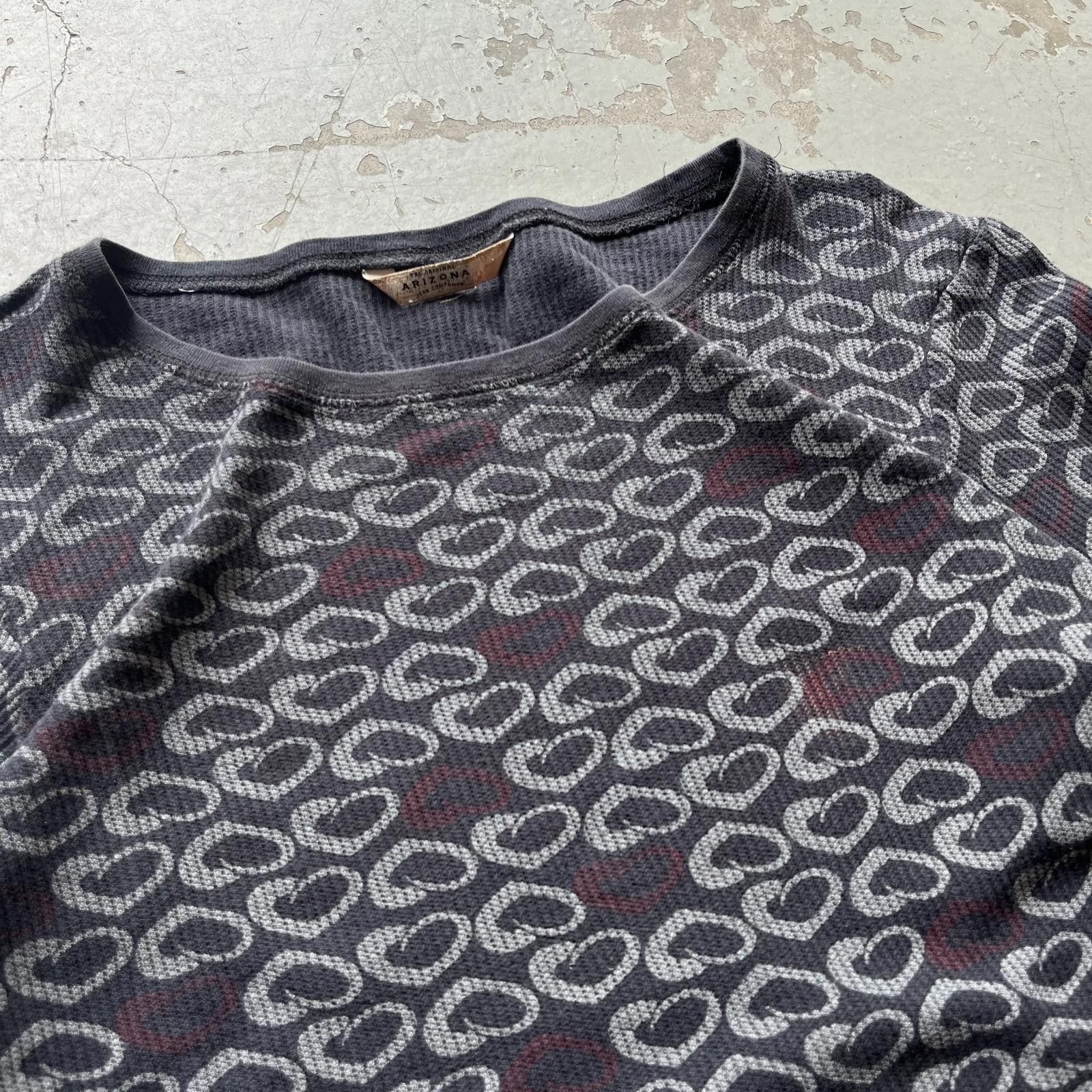 Arizona Jean Co. × Vintage Vintage Y2K AOP Hearts Grunge Waffle Knit Thermal Shirt Size M / US 6-8 / IT 42-44 - 2 Thumbnail