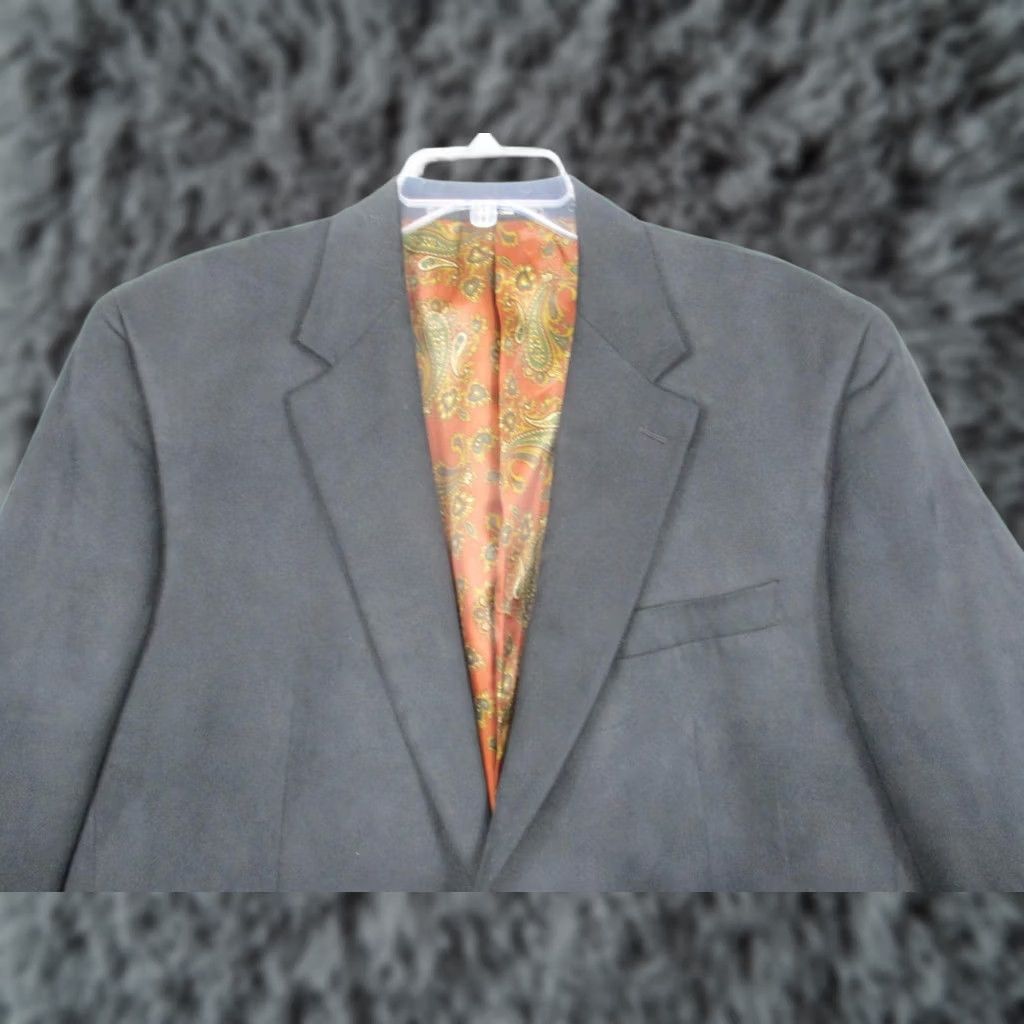 Ralph Lauren Lauren Ralph Lauren Blazer Jacket Sport Coat Mens 44L Black Polyester Two Button Size 44R - 1 Thumbnail