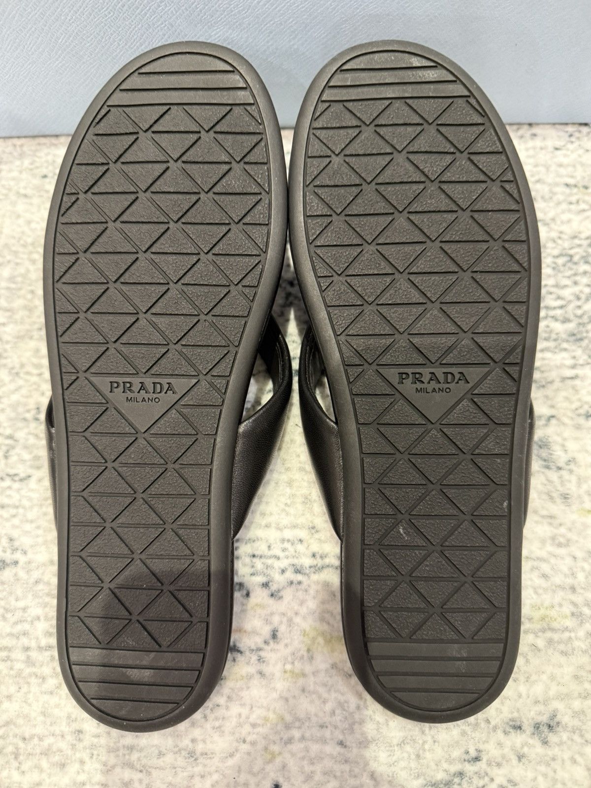 Prada Prada triangle leather flip flops Size US 5 / IT 35 - 3 Thumbnail