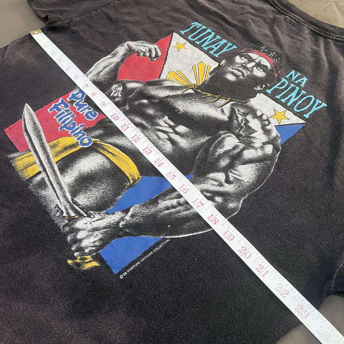 Vintage Vintage 90s Filipino Strength Gym Fitness Faded Thrashed Tee Size US XL / EU 56 / 4 - 7 Thumbnail
