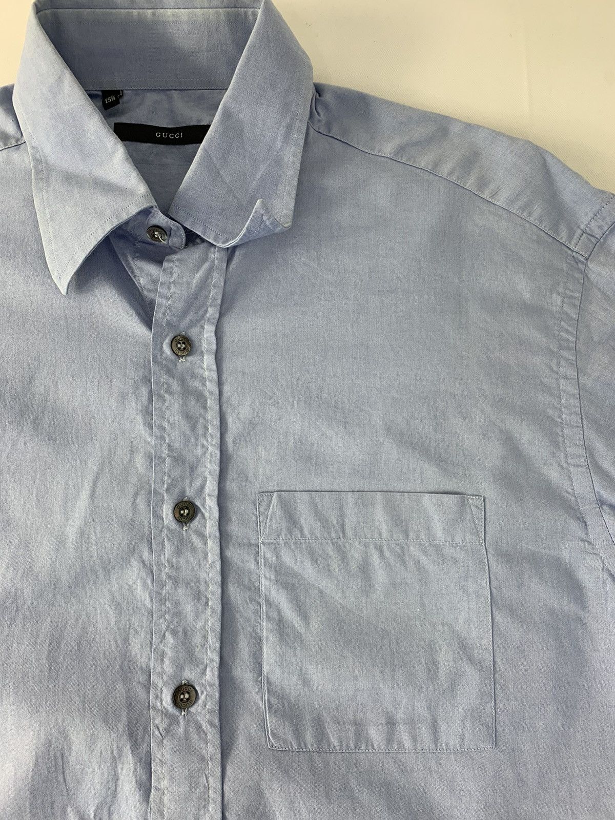 Gucci Hype Gucci Simple Plain Button Up Shirt Minimalist Style Size US L / EU 52-54 / 3 - 3 Thumbnail