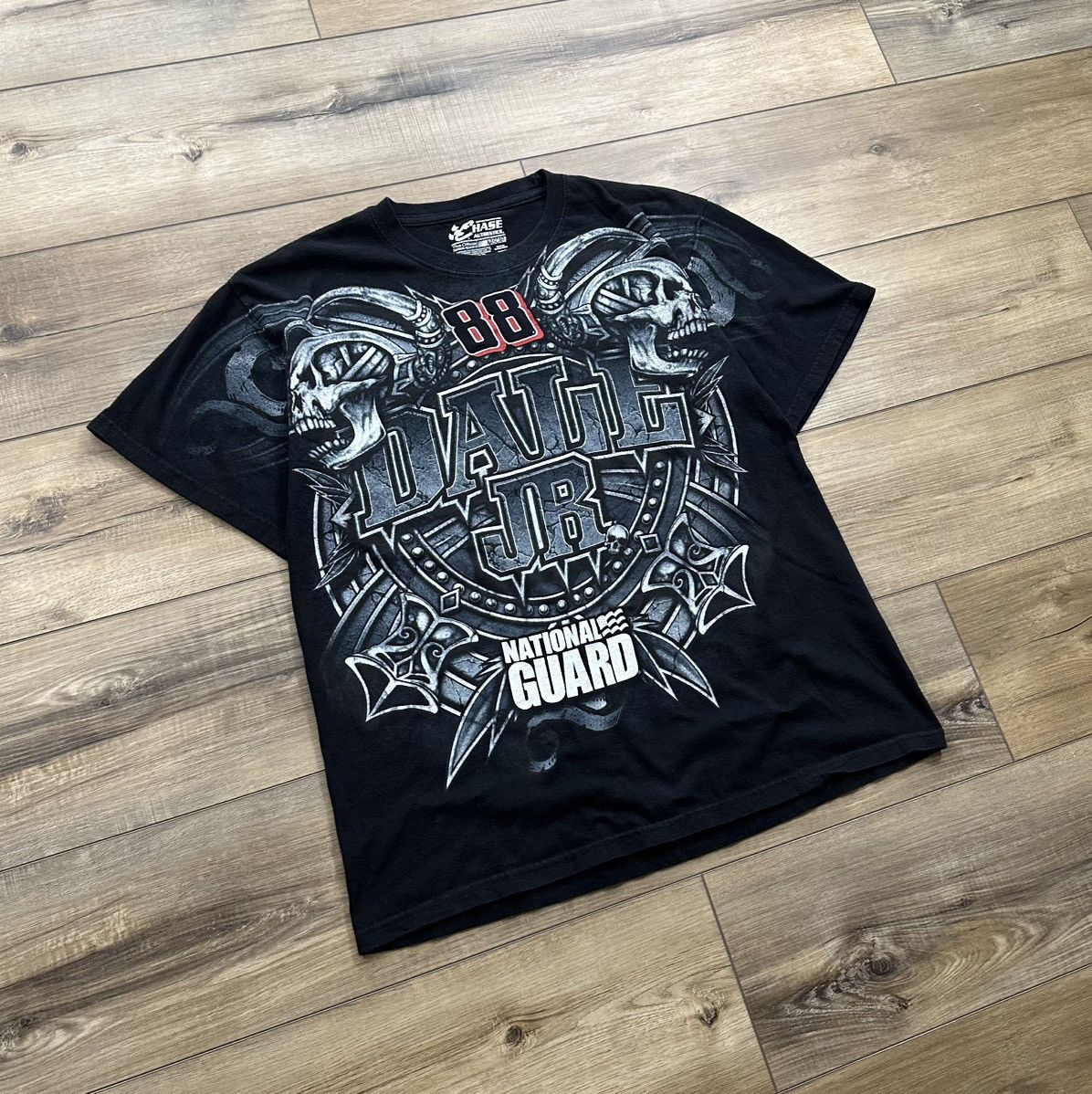 NASCAR Vintage 2000s Y2K NASCAR Dale Jr. Skull Grunge Graphic Tee Size US L / EU 52-54 / 3 - 2 Thumbnail