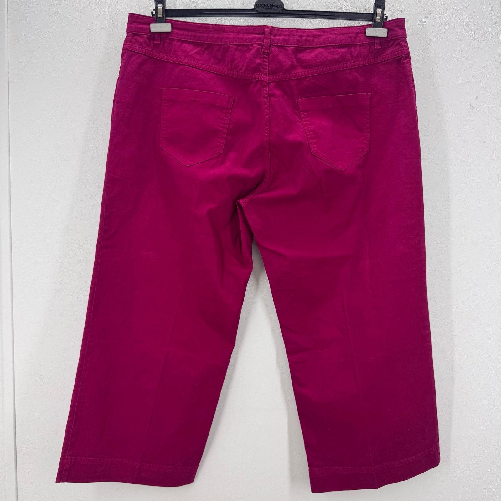 Marina Rinaldi Marina Rinaldi Cropped Wide Lege Pant Red Plus 22 Preppy Size 22" - 4 Thumbnail