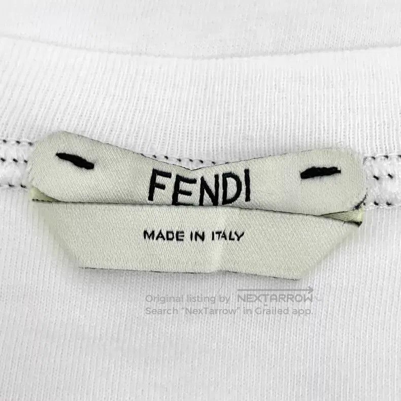 Fendi Fendi White Double F Printed Cotton Crew Neck Short Sleeve Size XS / US 0-2 / IT 36-38 - 5 Thumbnail