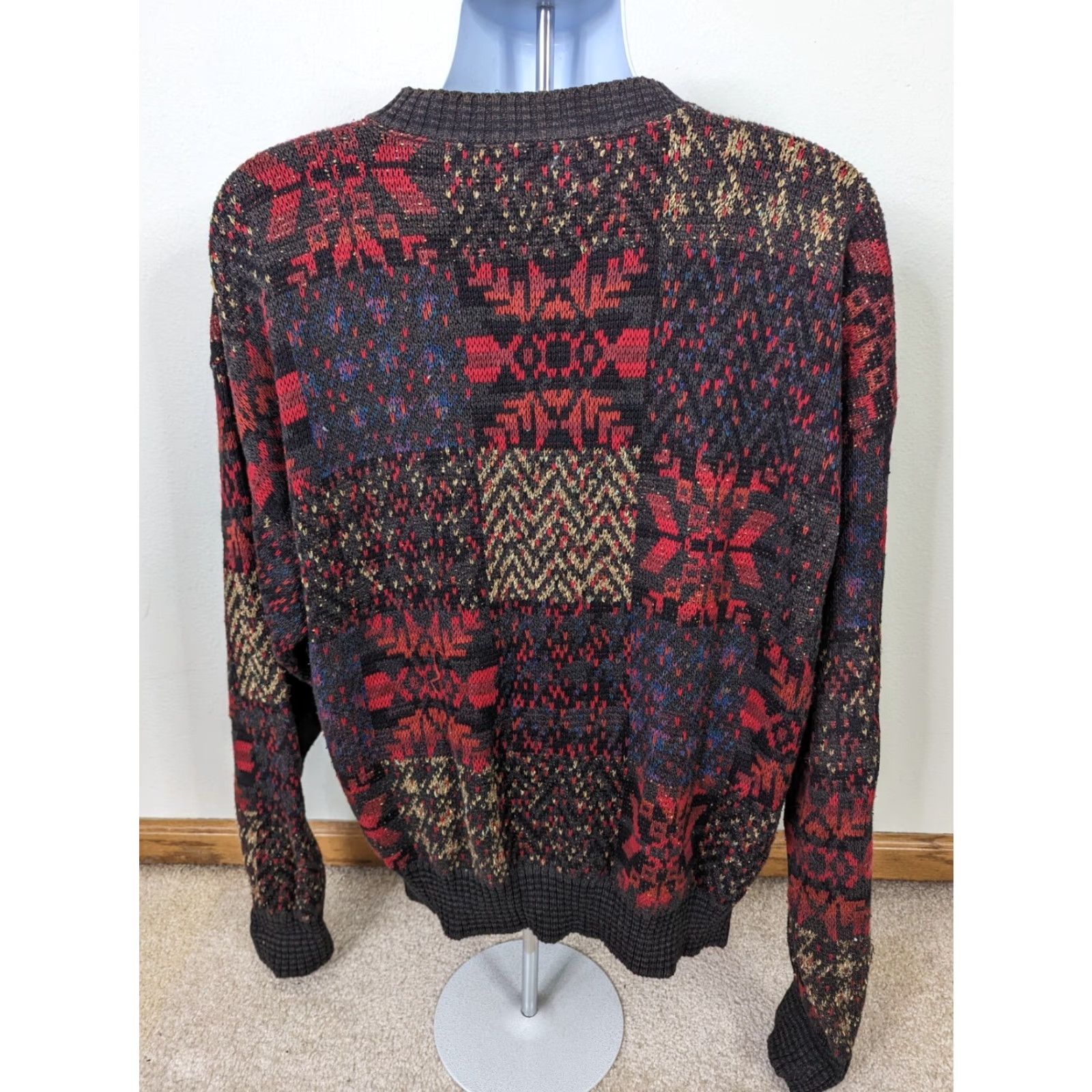 Vintage VINTAGE Patchwork Fair Isle Christmas Sweater Mens XL S12 Size US XL / EU 56 / 4 - 3 Thumbnail