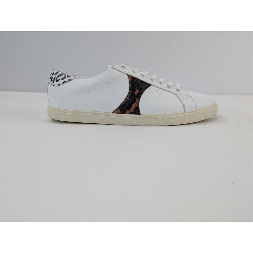 Celine o1rshd1 Smooth Leather Low Top Sneakers White/ Brown/ Black Size US 10 / EU 43 - 4 Thumbnail