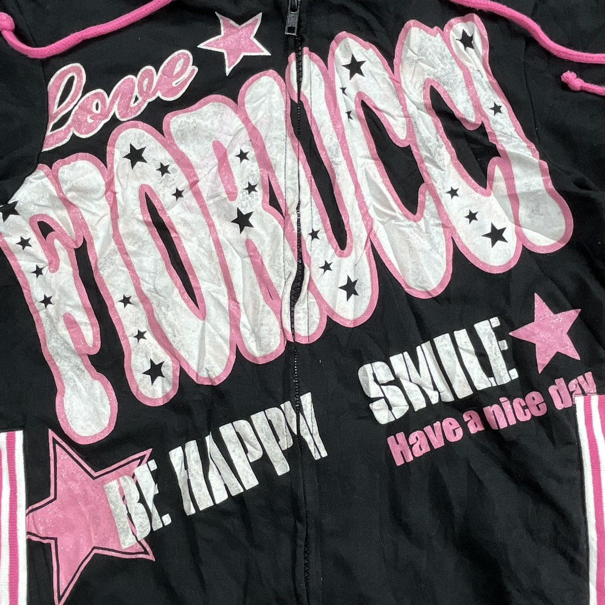 If Six Was Nine × Japanese Brand × Le Grande Bleu (L.G.B.) 2000s Fiorucci Poem Lgb Style Zip Hoodie Short Sleeve Size S / US 4 / IT 40 - 3 Thumbnail