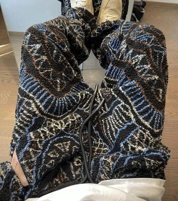 Japanese Brand × Vintage Avant garde retro hippie baggy fleece joggers pants Size US 30 / EU 46 - 4 Thumbnail