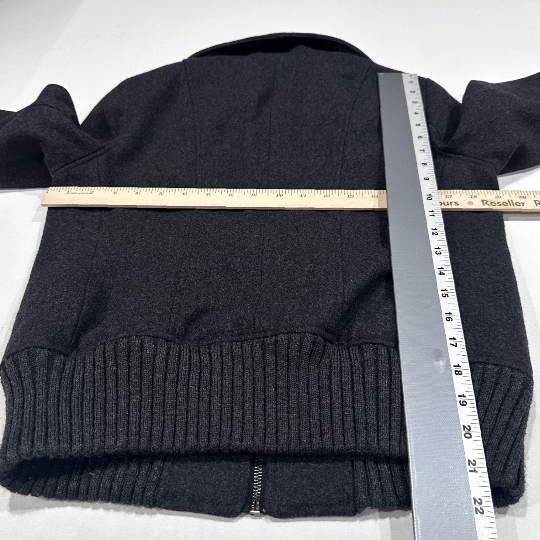 Express Express Jacket Womens Size M Gray Wool Bomber Full Zip Collared Pockets Lined Size M / US 6-8 / IT 42-44 - 5 Thumbnail