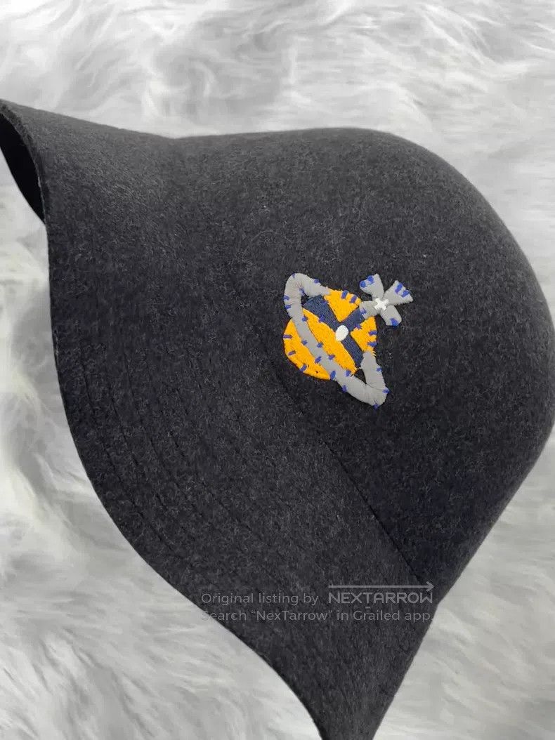 Vivienne Westwood Vivienne Westwood Black Wool Fisherman's Sun Hat with Satu Size ONE SIZE - 3 Thumbnail