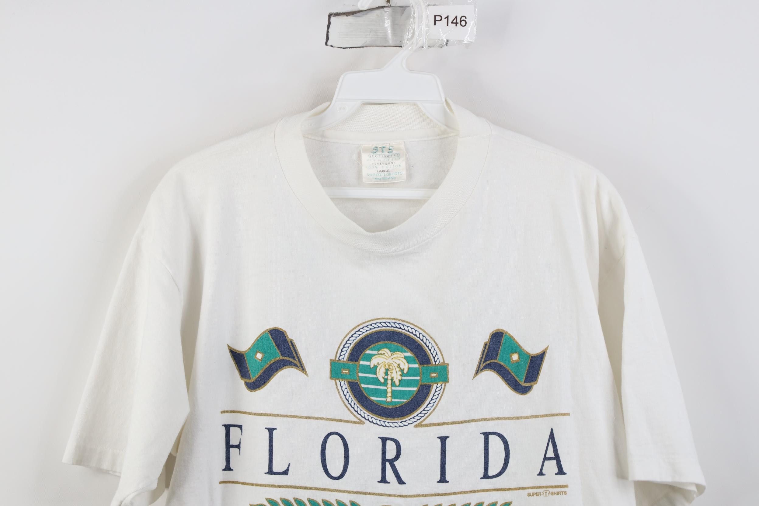 Vintage Vintage 90s Streetwear Florida Sailing Palm Tree T-Shirt USA Size US L / EU 52-54 / 3 - 2 Thumbnail