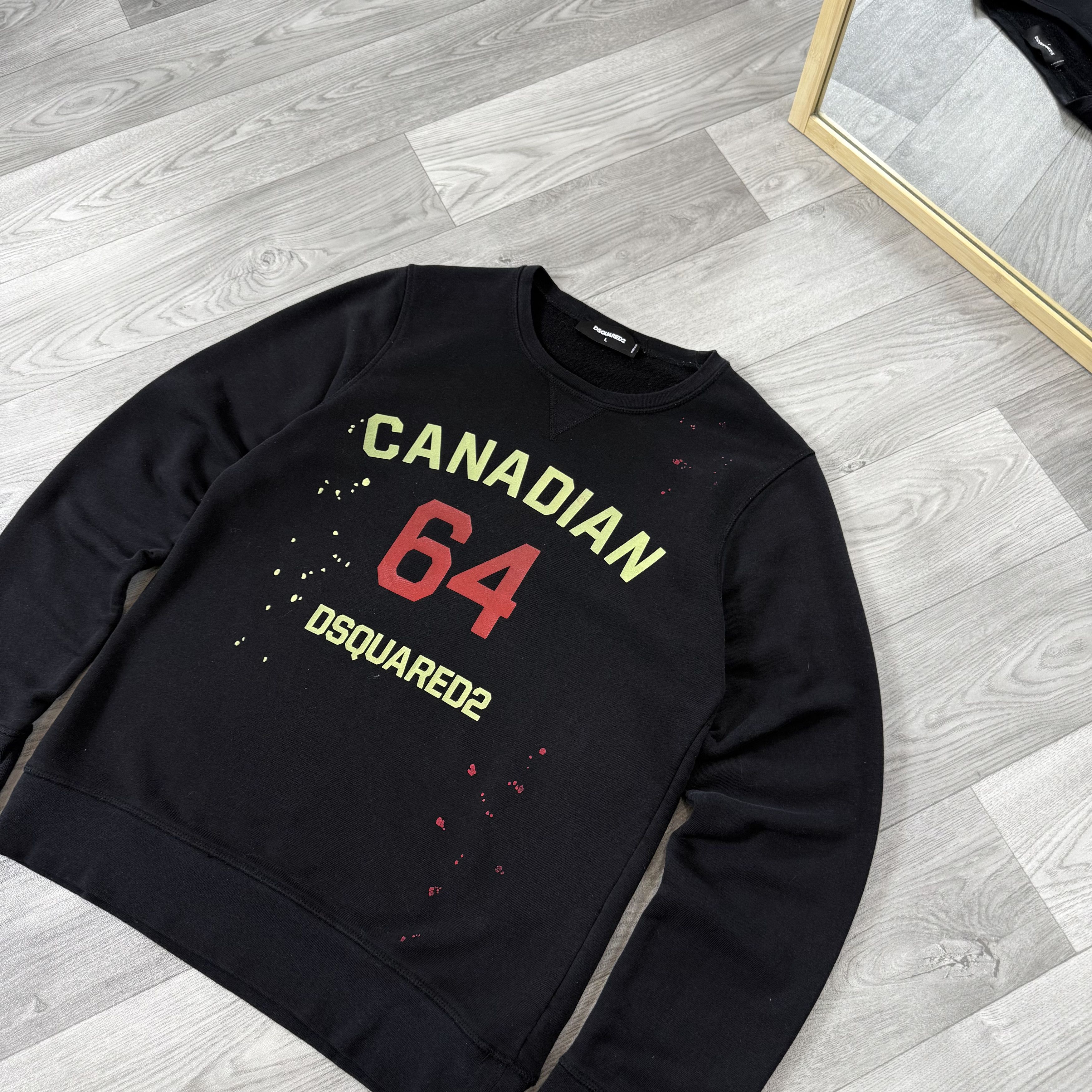 Dsquared2 Dsquared 2 Graphic Black 64 Crewneck Sweatshirt L Size US L / EU 52-54 / 3 - 3 Thumbnail