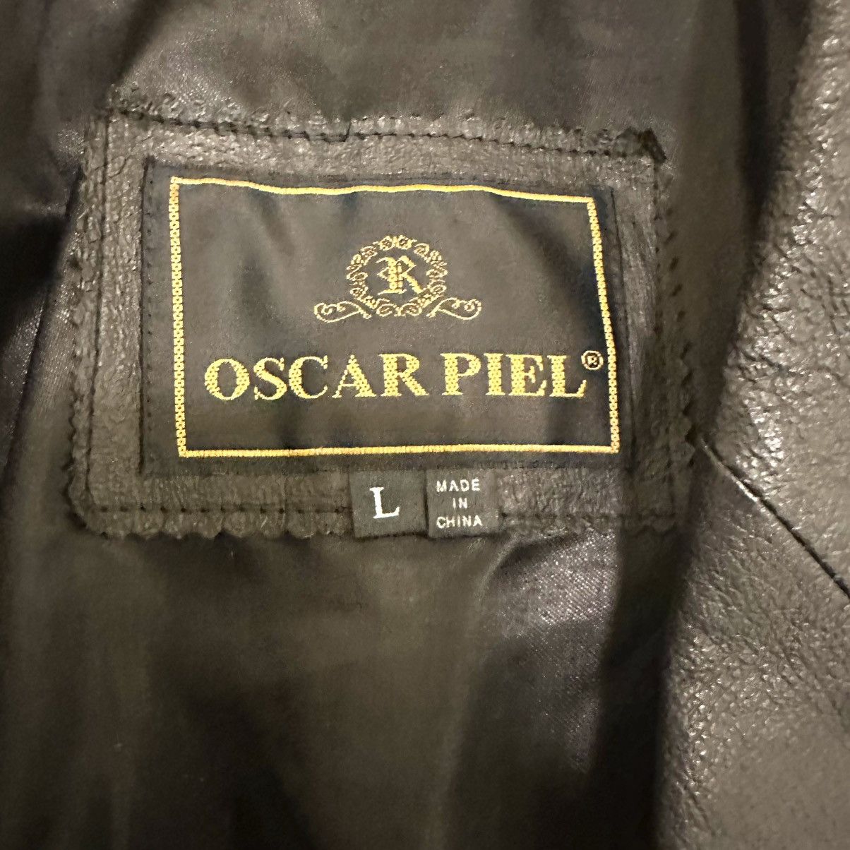 Oscar Piel × Vintage Black Leather Blazer Large Opium lol Size 42R - 5 Thumbnail