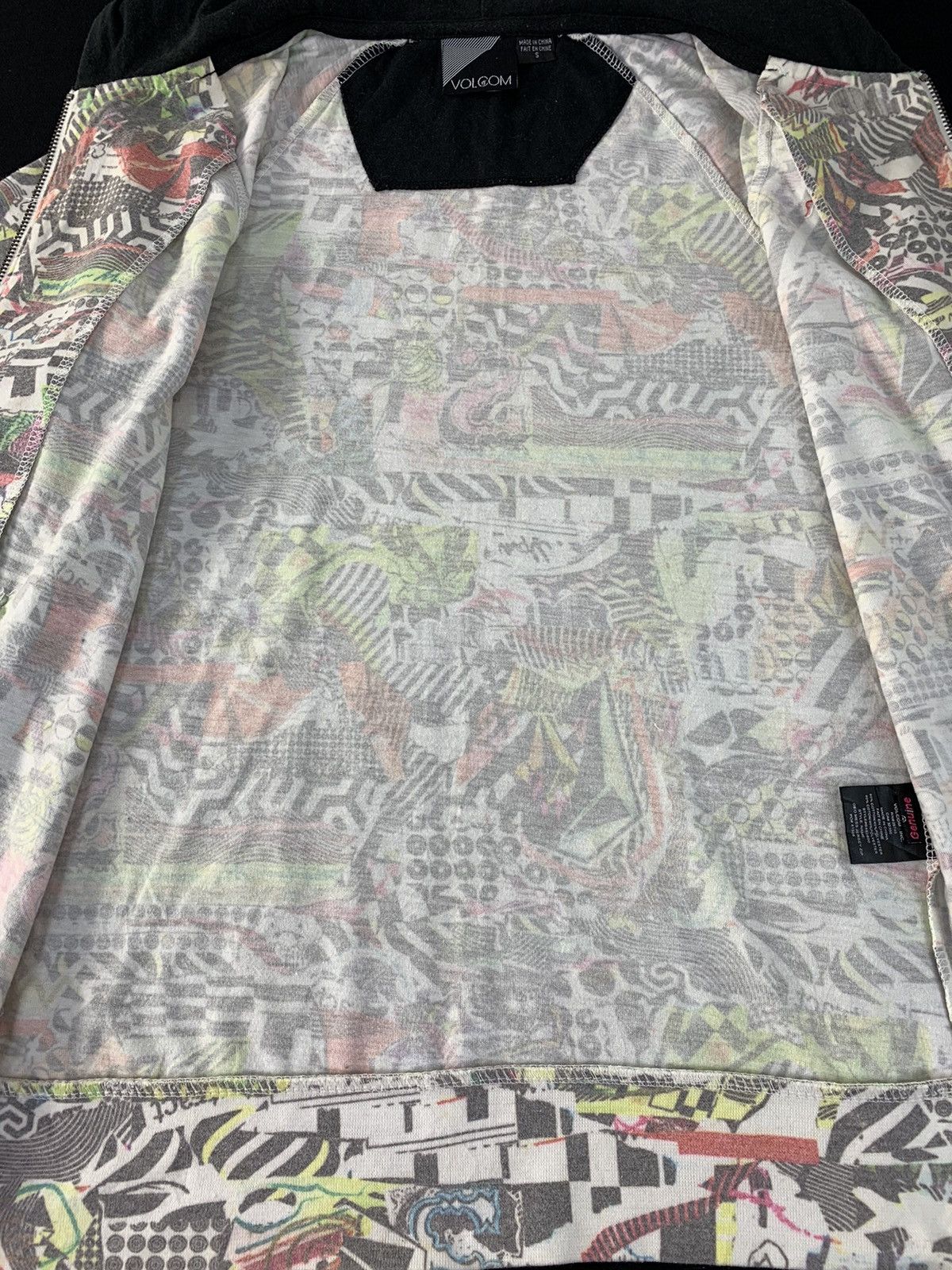 Vintage Hype Volcom Over Printed Big Front Pocket Full Zip Hoodies Size S / US 4 / IT 40 - 6 Thumbnail