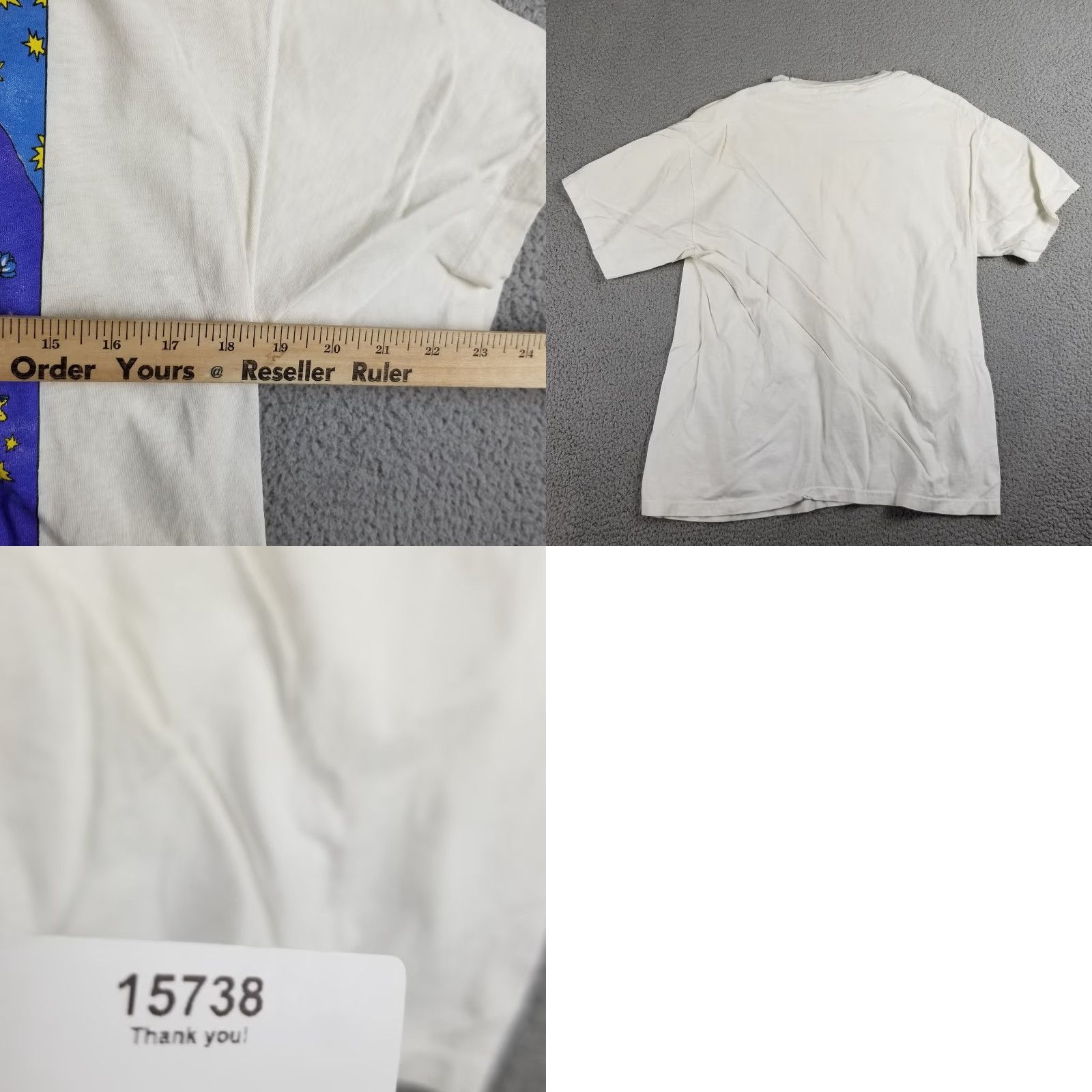 Alife Vintage 90s Unisex Adult T-Shirt White Short Sleeve Crew Neck Regular Fit Retro Nature Bird Moon Hippie USA Medium Size US M / EU 48-50 / 2 - 8 Thumbnail