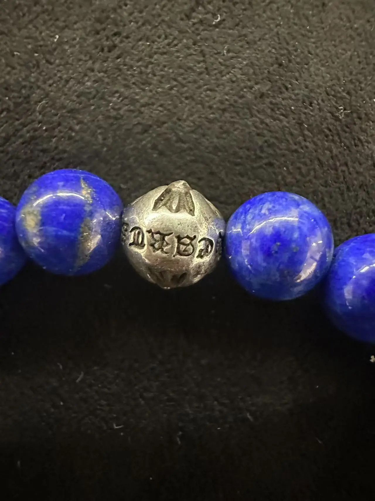 Chrome Hearts Chrome Hearts 6mm Blue Silver Cross Ball Beaded Bracelet Size ONE SIZE - 7 Thumbnail