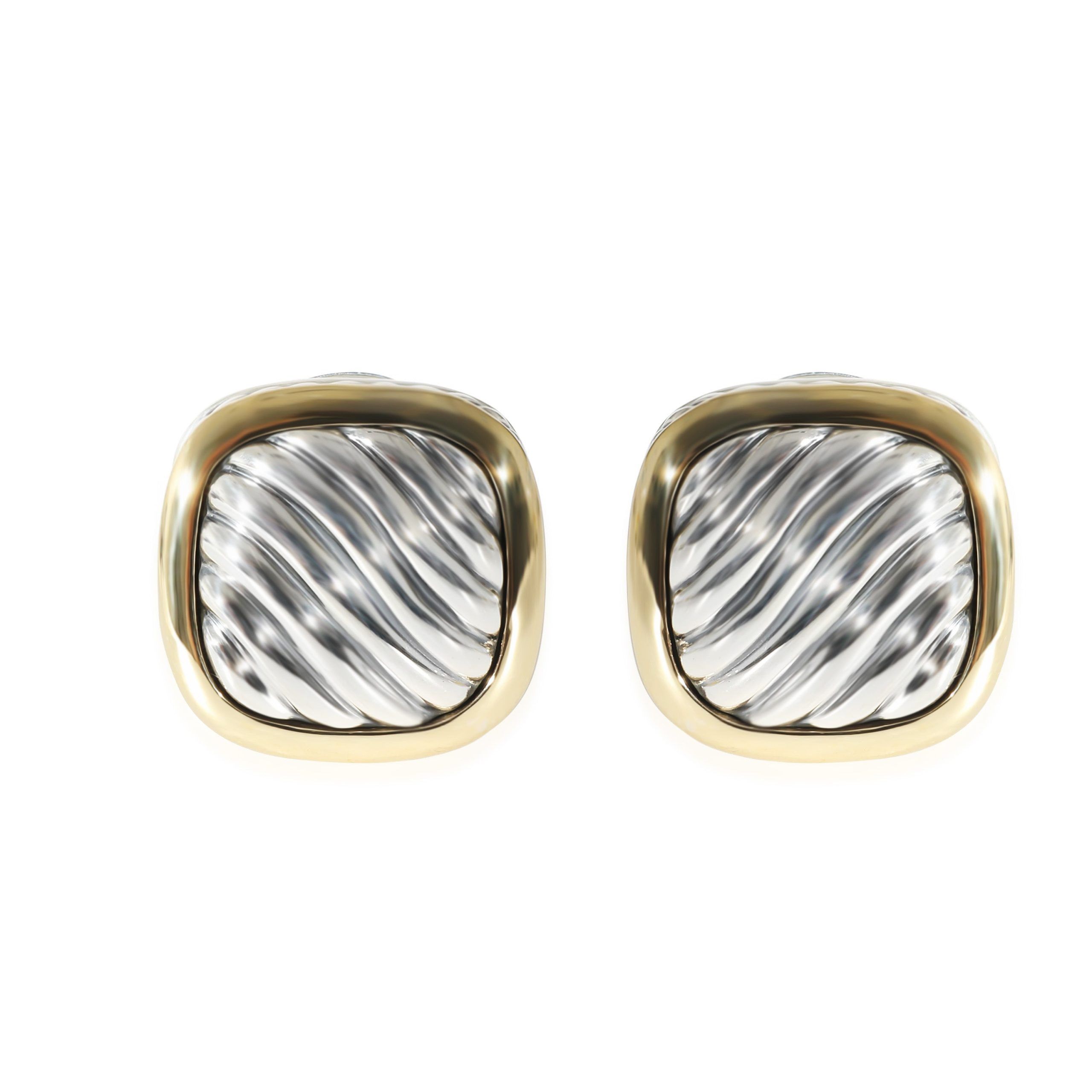 image of David Yurman Albion Sculpted Cable Earrings In 18K Yellow Gold/sterling Silver, Women's