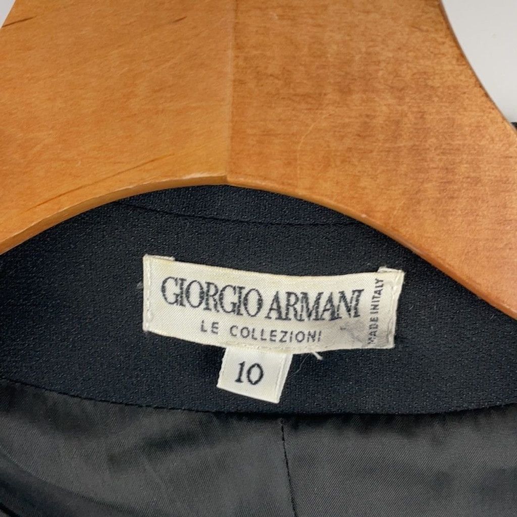 Giorgio Armani Vtg 90s Giorgio Armani Le Collezioni Black Suit Dress 10 Size L / US 10 / IT 46 - 6 Thumbnail