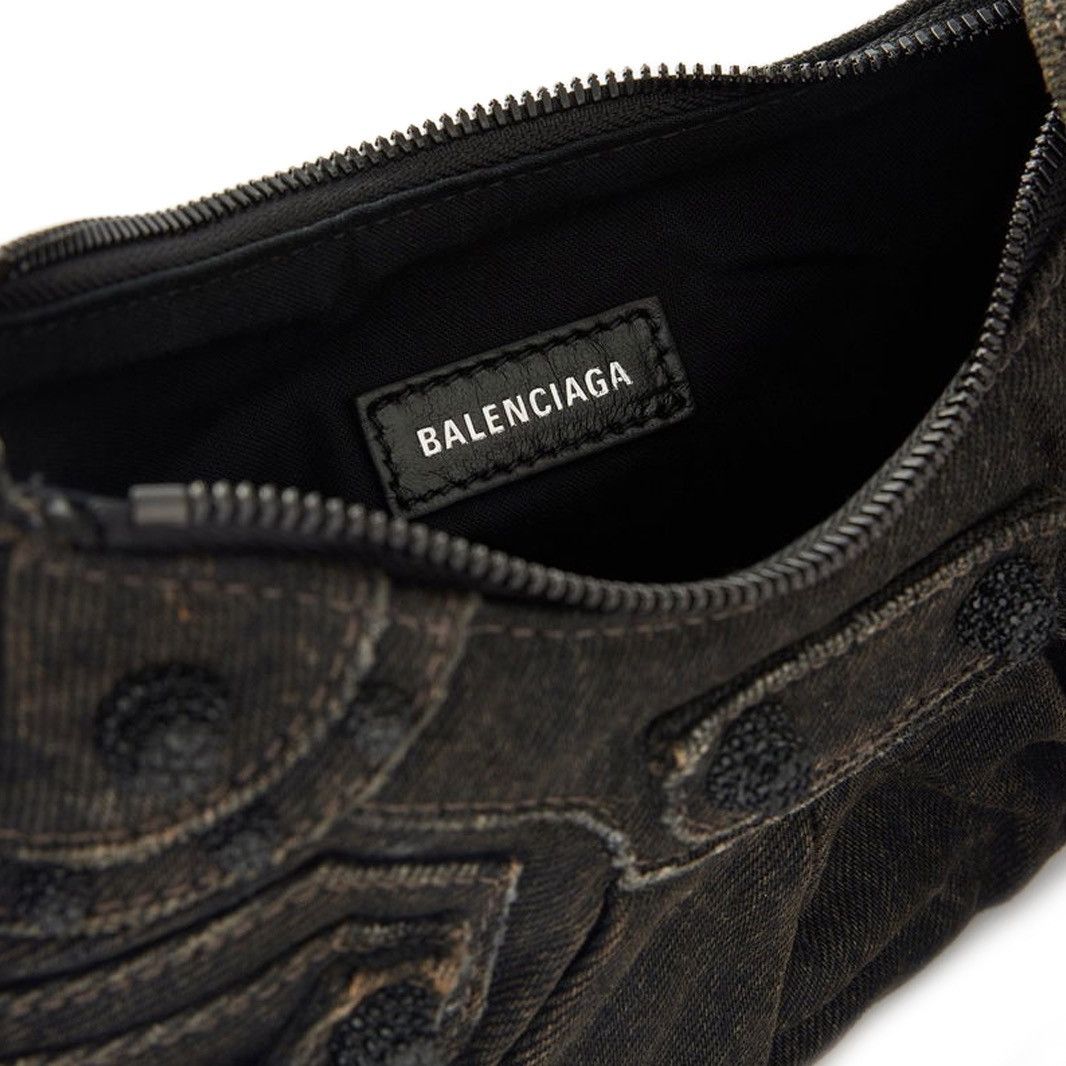 Balenciaga Balenciaga Le Cagole shoulder bag denim with rhinestones Size ONE SIZE - 4 Thumbnail