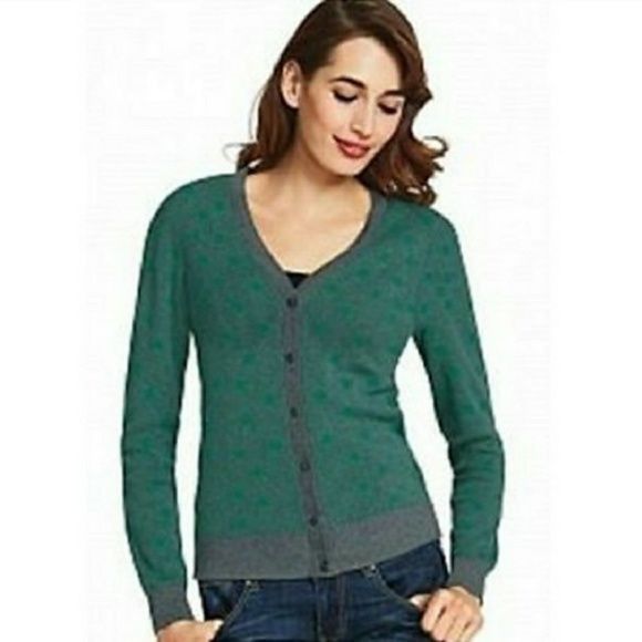 Vintage CAbi M Cardigan Sweater Green Polka Dot Gray 903 Size M / US 6-8 / IT 42-44 - 1 Thumbnail