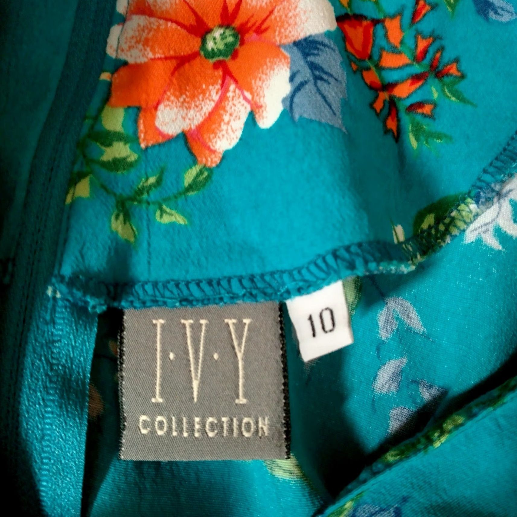 Vintage Vintage Ivy Collection 1990s Maxi Dress Women Blue Floral Spring Casual Tie Back Zip Size L / US 10 / IT 46 - 4 Thumbnail