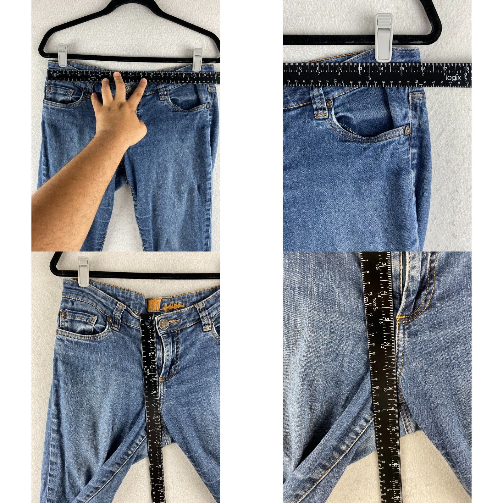 Vintage KUT from the Kloth Jeans Womens 6 Blue Capri Distressed Stretch Denim 5-Pocket Pockets Capris Size 28" / US 6 / IT 42 - 8 Thumbnail