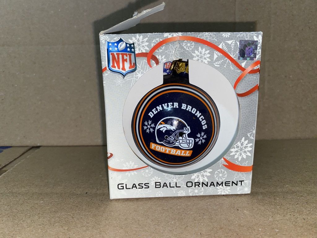 NFL Denver Broncos football NFL christmas Glass Ball Ornament CO Size ONE SIZE - 1 Thumbnail