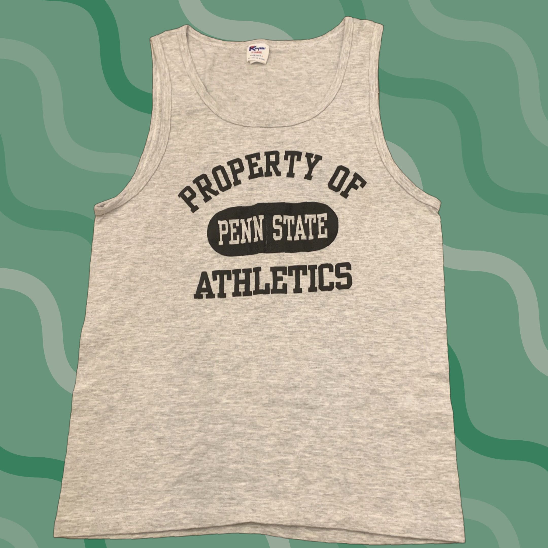 Penn VINTAGE Property of Penn State Athletics Tank Top Size XL Gray Single Stitch Men T-Shirt XL Size US XL / EU 56 / 4 - 1 Thumbnail