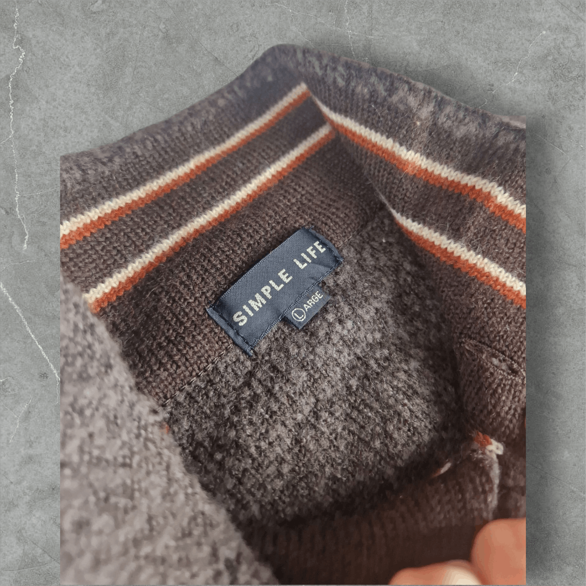 Japanese Brand Vintage 90s Simple Life Japan Wool Sweater Brown L Rare Size US L / EU 52-54 / 3 - 3 Thumbnail