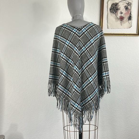 Burberry Burberry VTG Cashmere Plaid Tartan Fringe Cape Capelette Sha Size ONE SIZE - 6 Thumbnail